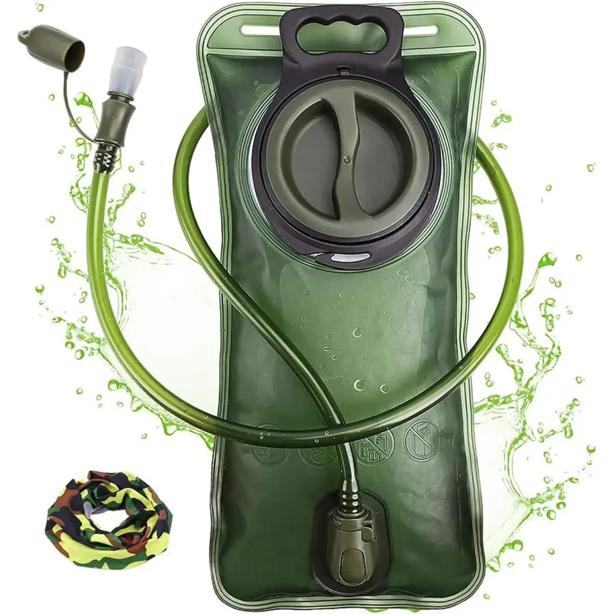 CHERAINTI 2.5L Hydration Bladder | Leak-Proof Water Reservoir for Backpacks, Green - main product image