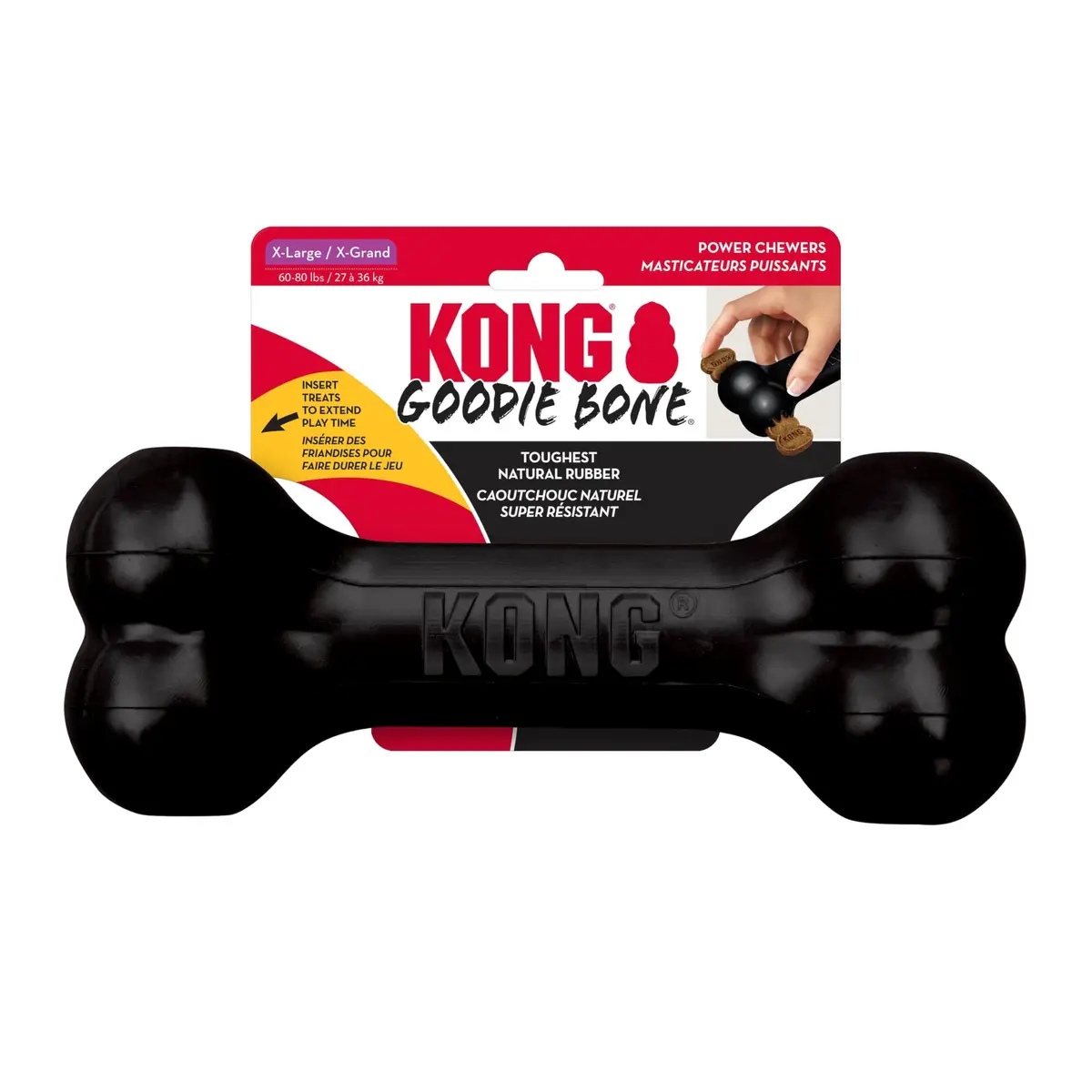 KONG Extreme Goodie Bone Natural Rubber Dog Toy for Extra Large Dogs | Power Chewers, Treat Stuffing, USA-Sourced - main product image