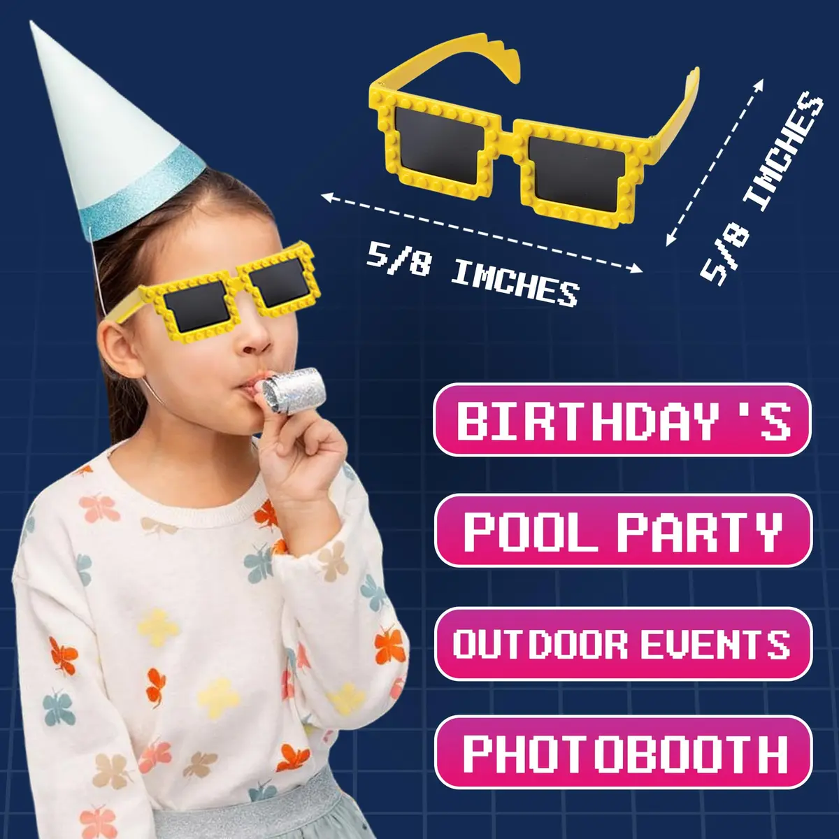 Bedwina Building Blocks Glasses - Pack of 24 | Neon Party Favors for Kids - view 4