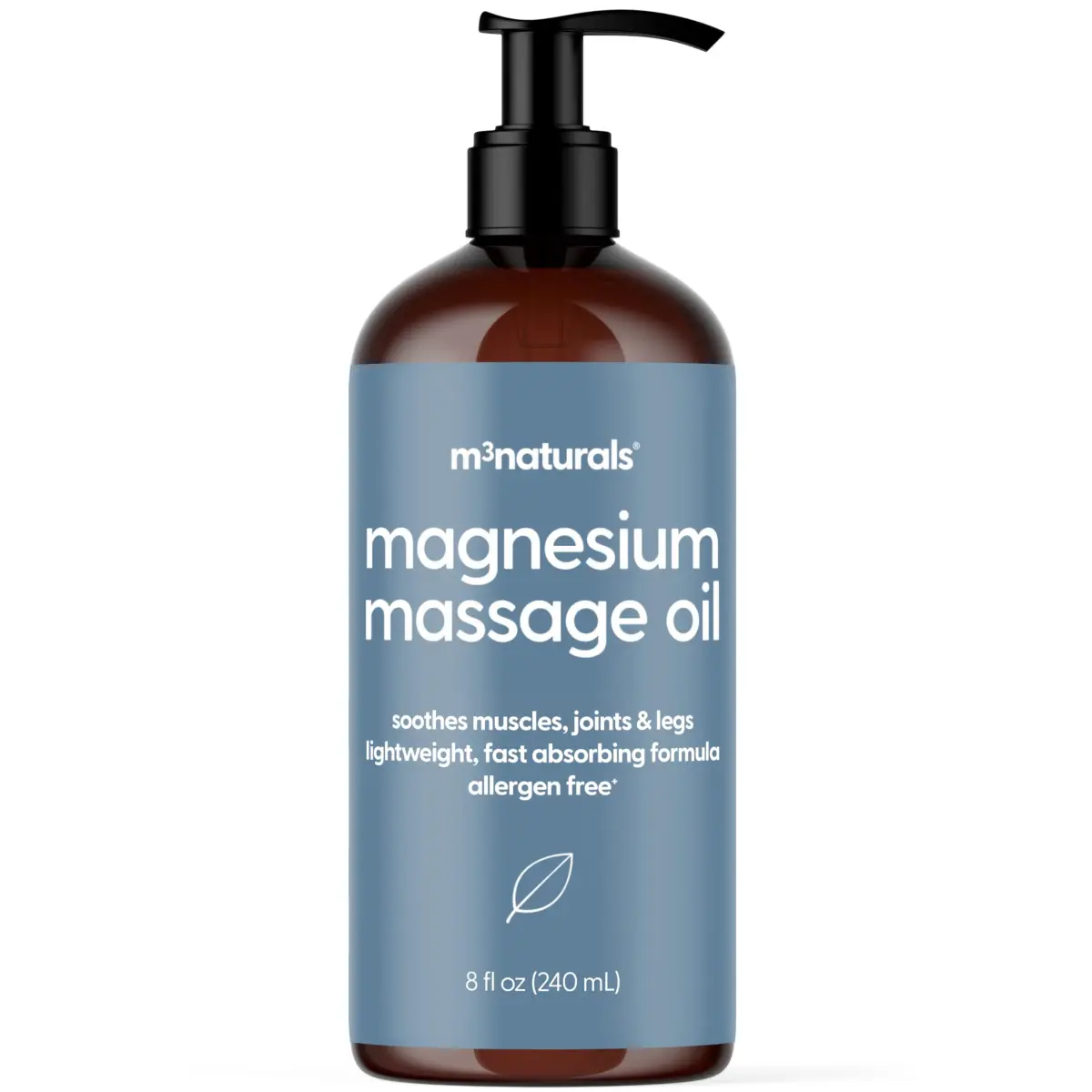 M3 Naturals Magnesium Massage Oil 237ml (8 Fl Oz) | Relieves Sore Muscles & Promotes Sleep - main product image