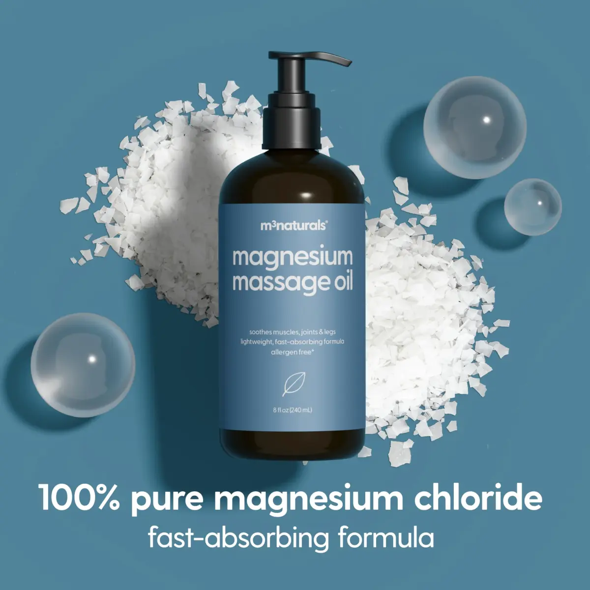 M3 Naturals Magnesium Massage Oil 237ml (8 Fl Oz) | Relieves Sore Muscles & Promotes Sleep - view 3