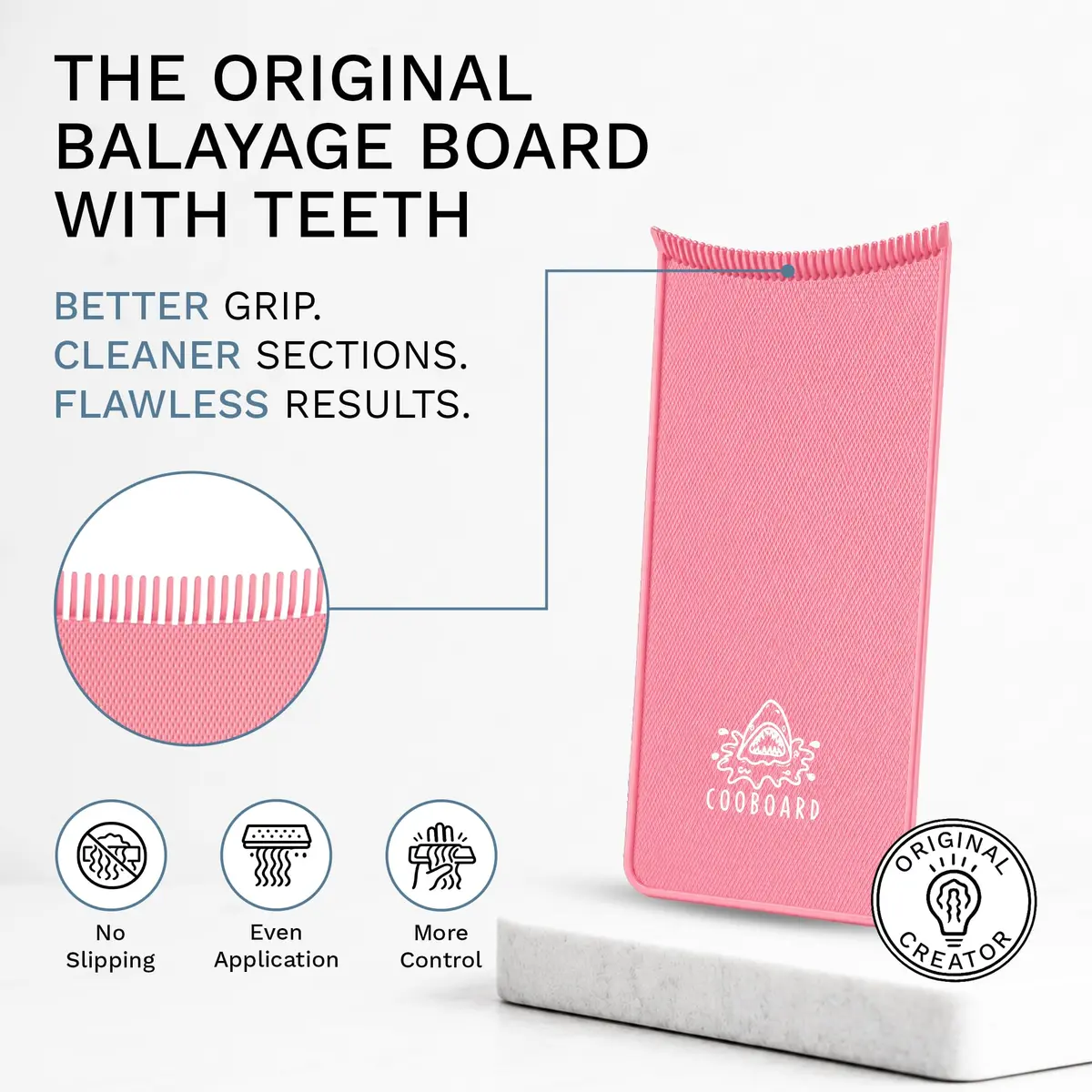 Cooboard Pink XXL Balayage Board with Teeth | Original Hair Highlighting Paddle, Easy to Clean, Sturdy & Lightweight (Cooboard Pink XXL) - view 2