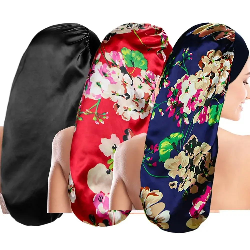 Oumrote Long Satin Bonnet for Women, Sleeping Cap for Long Hair & Braids | 78 cm (30.7 in) Length - main product image