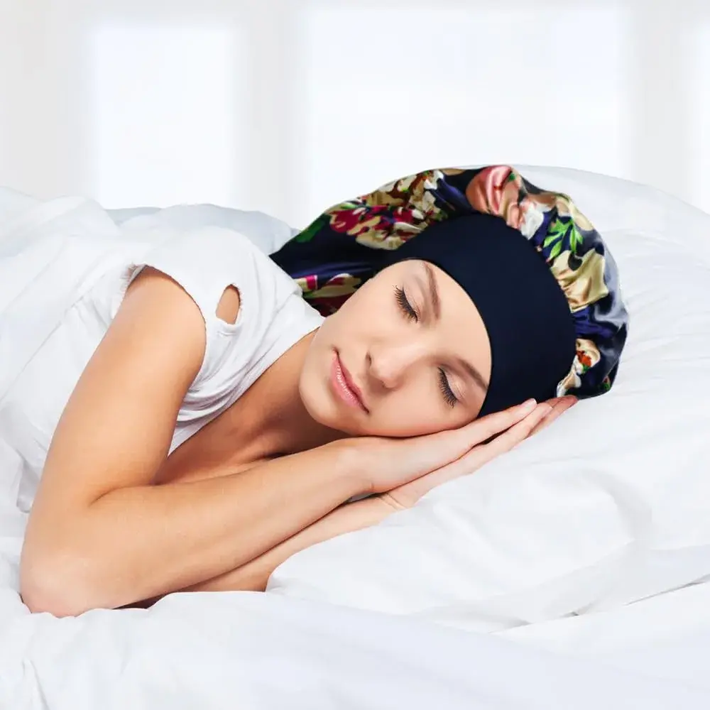Oumrote Long Satin Bonnet for Women, Sleeping Cap for Long Hair & Braids | 78 cm (30.7 in) Length - view 7