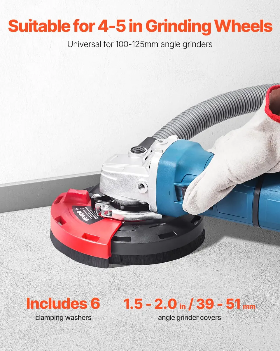VEVOR Surface Dust Shroud for Angle Grinder 4-5 in | Universal Compatibility with Vacuum Connect - view 2
