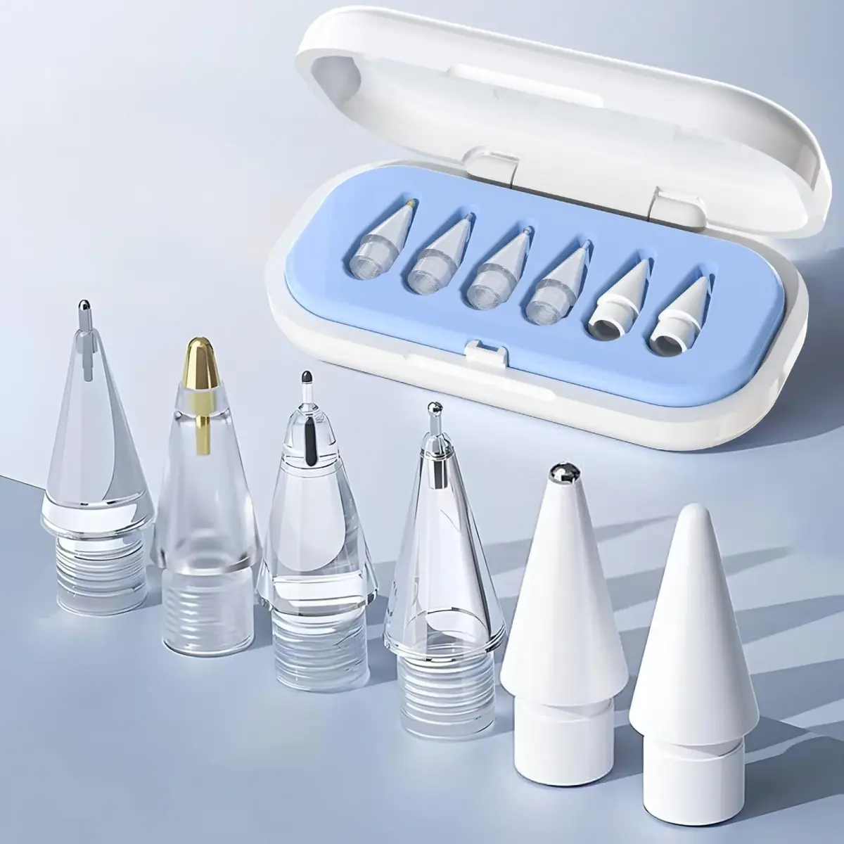 Paiholy Upgraded Metal Apple Pencil Tips 6 Pack with Case | Precise Control, Wear-Resistant Nibs for iPad Pro Pencil - main product image