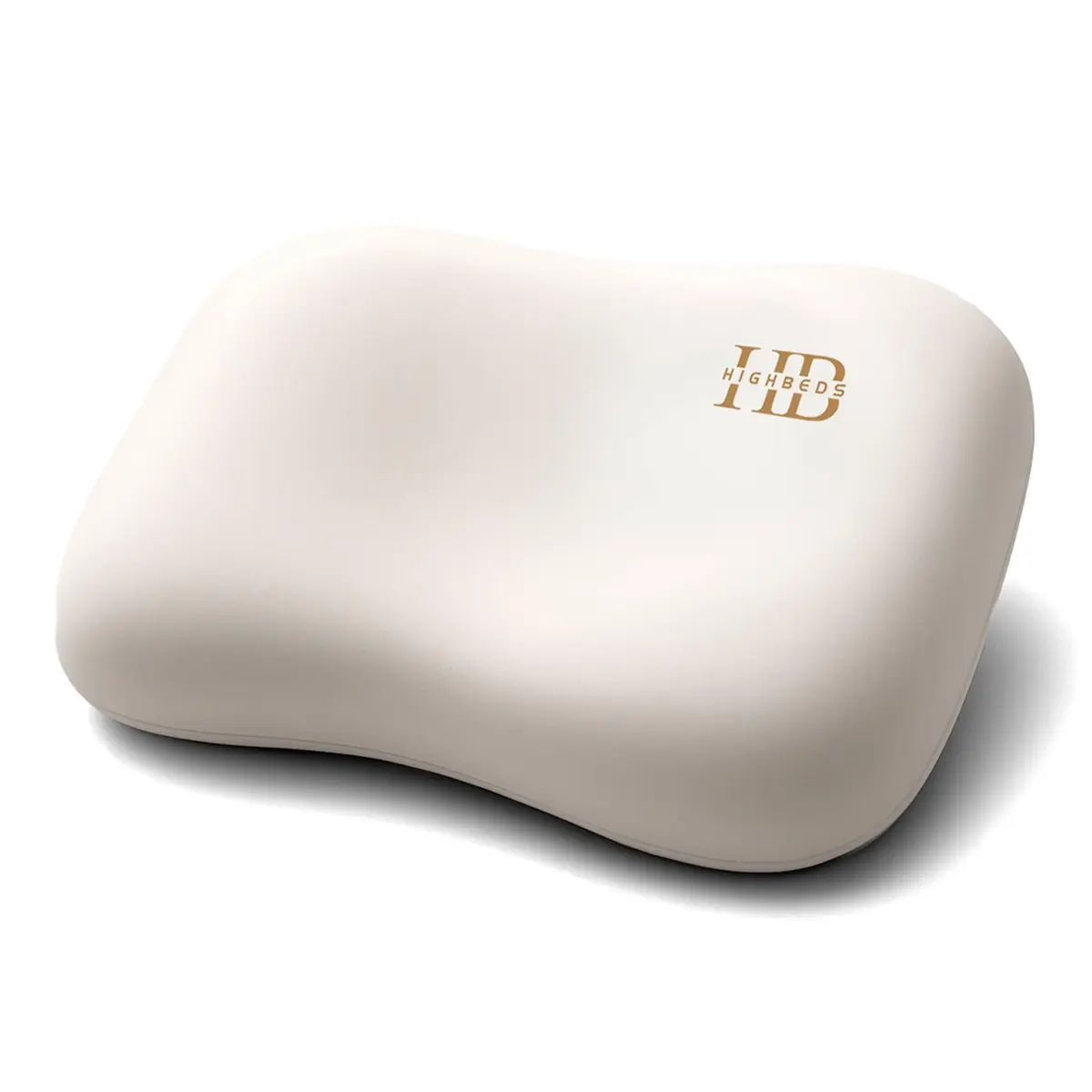 HighBeds Cervical Neck Pillow - Side Sleeper Pillow for Neck Pain Relief, Soft Ergonomic Memory Foam Pillow, Ice Silk Zipperless Cover, White - main product image