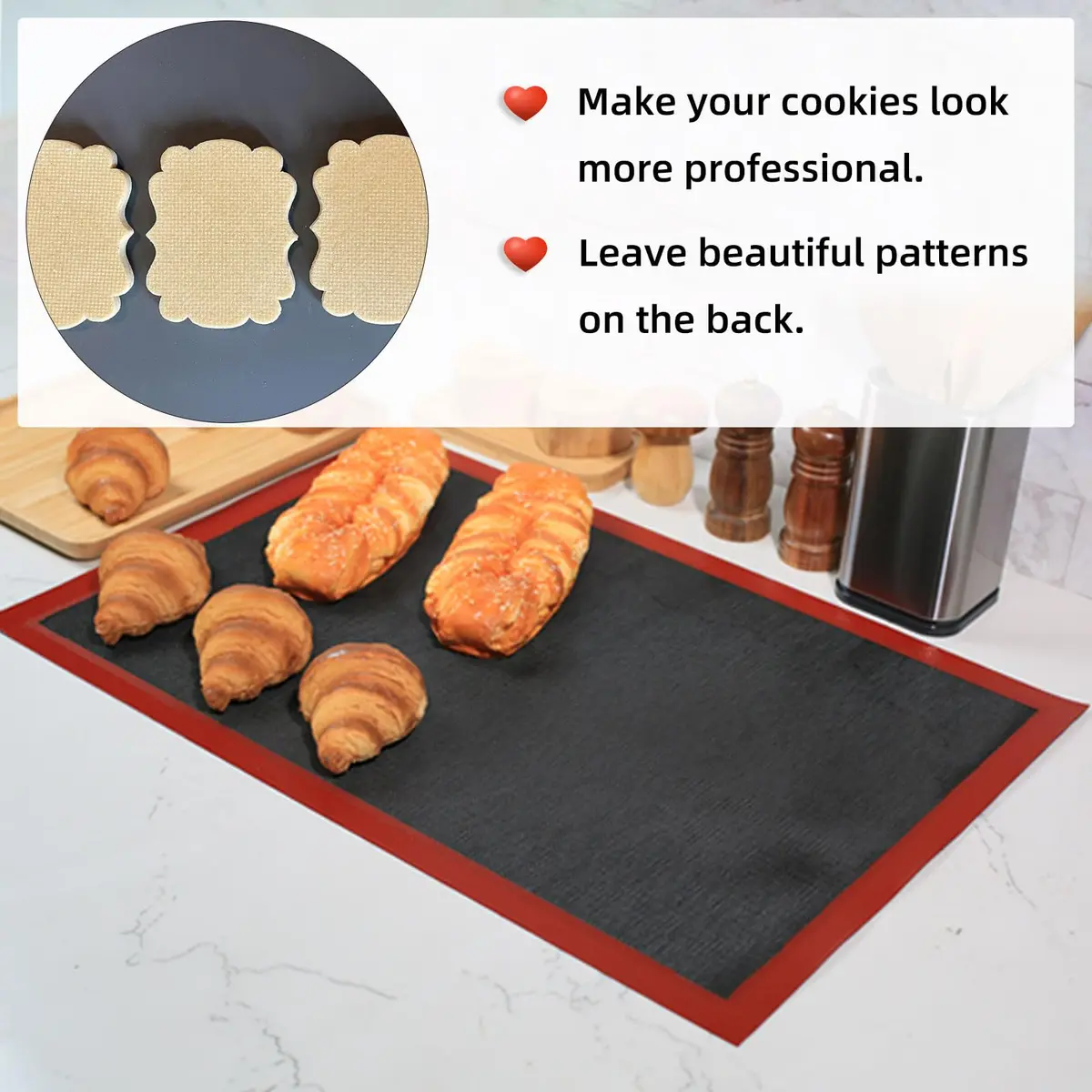 Amyandone Perforated Silicone Baking Mat 40cm x 62cm (16.5" x 24.5") | Non-Stick Commercial Oven Liner - view 5
