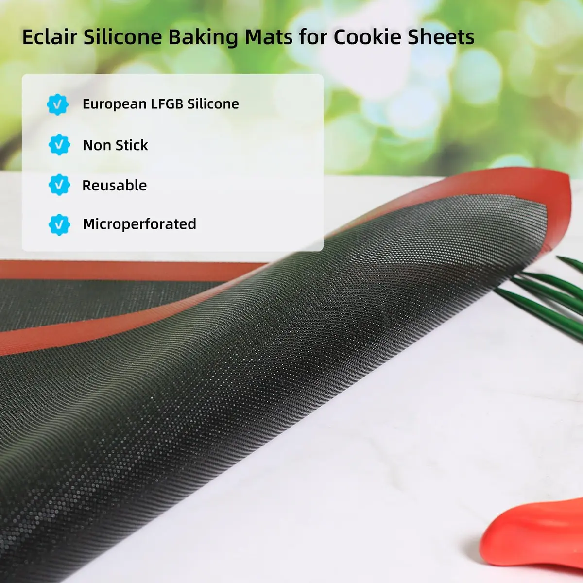 Amyandone Perforated Silicone Baking Mat 40cm x 62cm (16.5" x 24.5") | Non-Stick Commercial Oven Liner - view 3