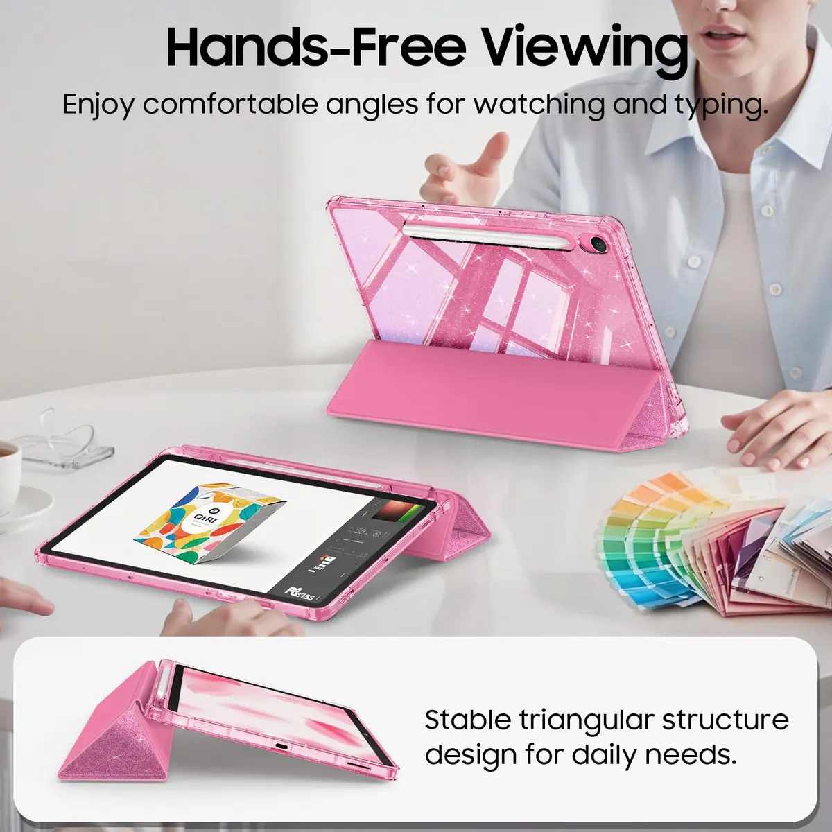 FINTIE Sparkly Glitter Case for Samsung Galaxy Tab S10 Lite/S10 FE/S9 FE 10.9" | Glamorous Protection & Stand - view 5
