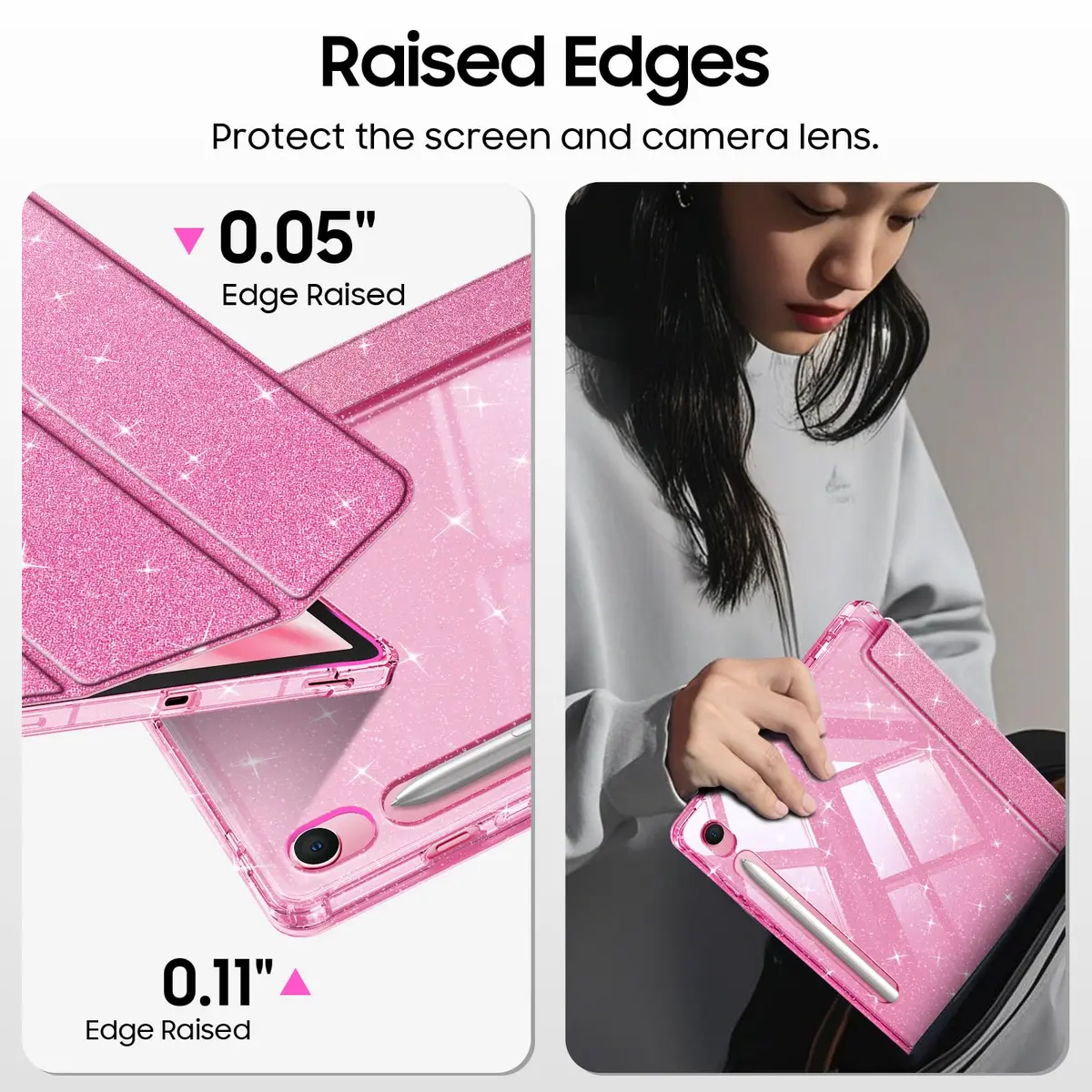 FINTIE Sparkly Glitter Case for Samsung Galaxy Tab S10 Lite/S10 FE/S9 FE 10.9" | Glamorous Protection & Stand - view 7