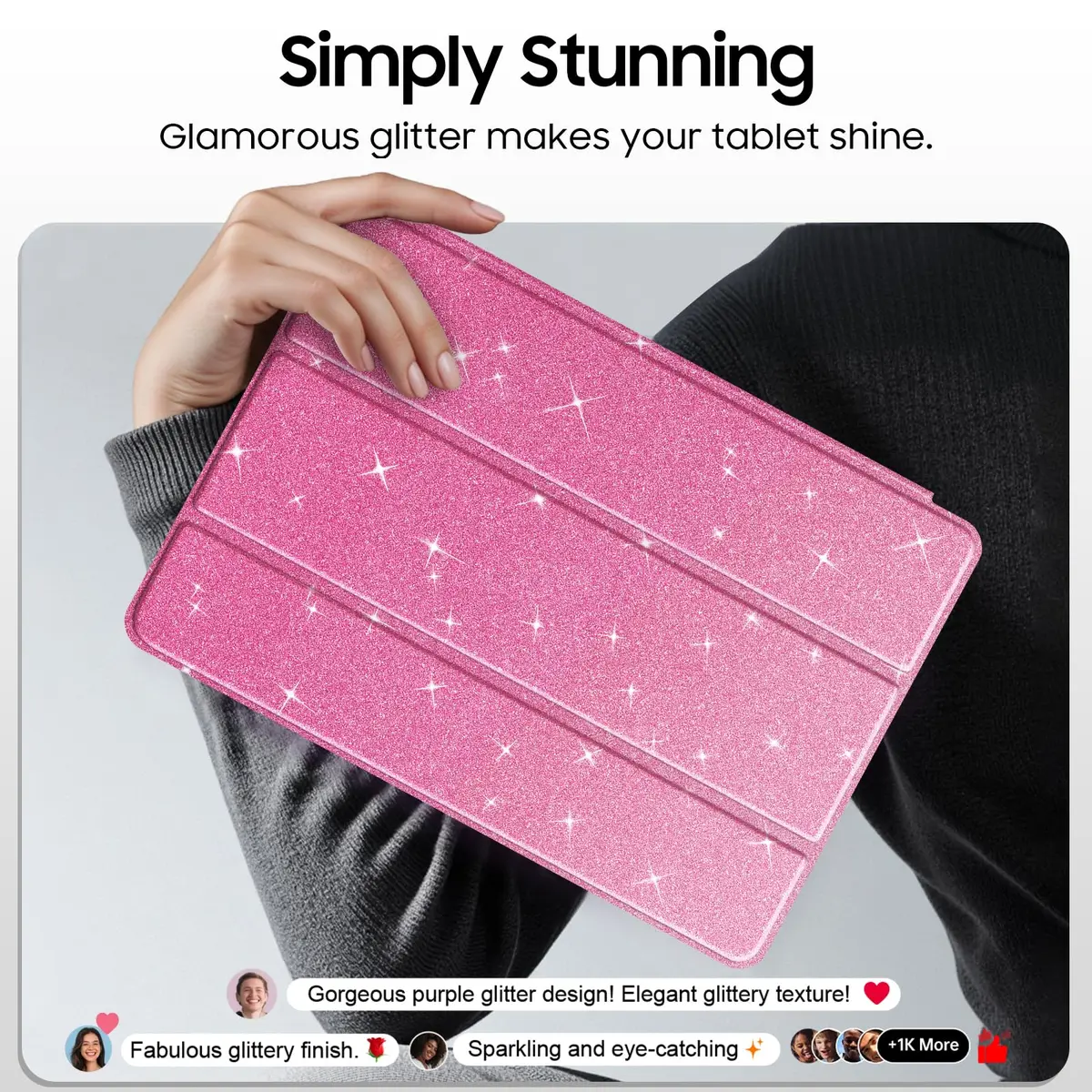 FINTIE Sparkly Glitter Case for Samsung Galaxy Tab S10 Lite/S10 FE/S9 FE 10.9" | Glamorous Protection & Stand - view 3