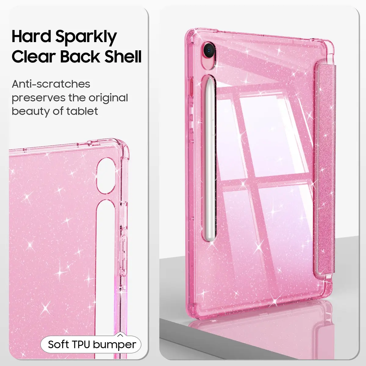 FINTIE Sparkly Glitter Case for Samsung Galaxy Tab S10 Lite/S10 FE/S9 FE 10.9" | Glamorous Protection & Stand - view 4