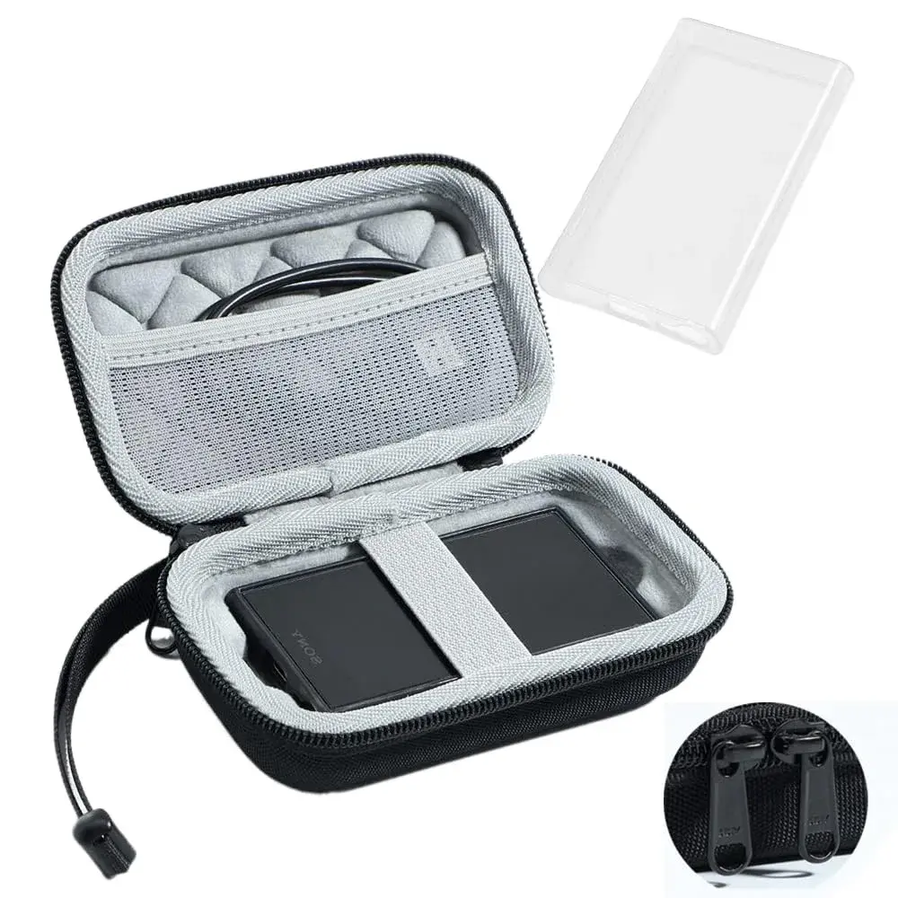 AudioPartner Hard Carrying Case & Clear TPU Cover for Sony Walkman NW-A306 NW-A307 | Protects Player & Accessories - main product image