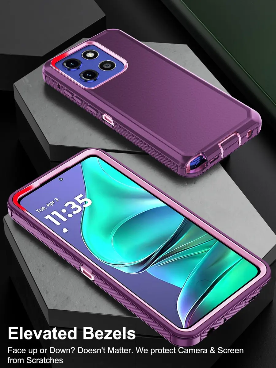 Jiunai Purple Heavy Duty Dual Layer Case for Moto G Stylus 2025/2026 (6.7-inch Display) | Shockproof Port Cover Rugged Phone Case - view 6