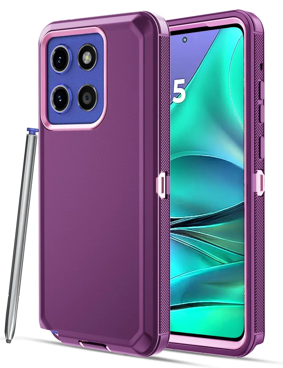 Jiunai Purple Heavy Duty Dual Layer Case for Moto G Stylus 2025/2026 (6.7-inch Display) | Shockproof Port Cover Rugged Phone Case - main product image