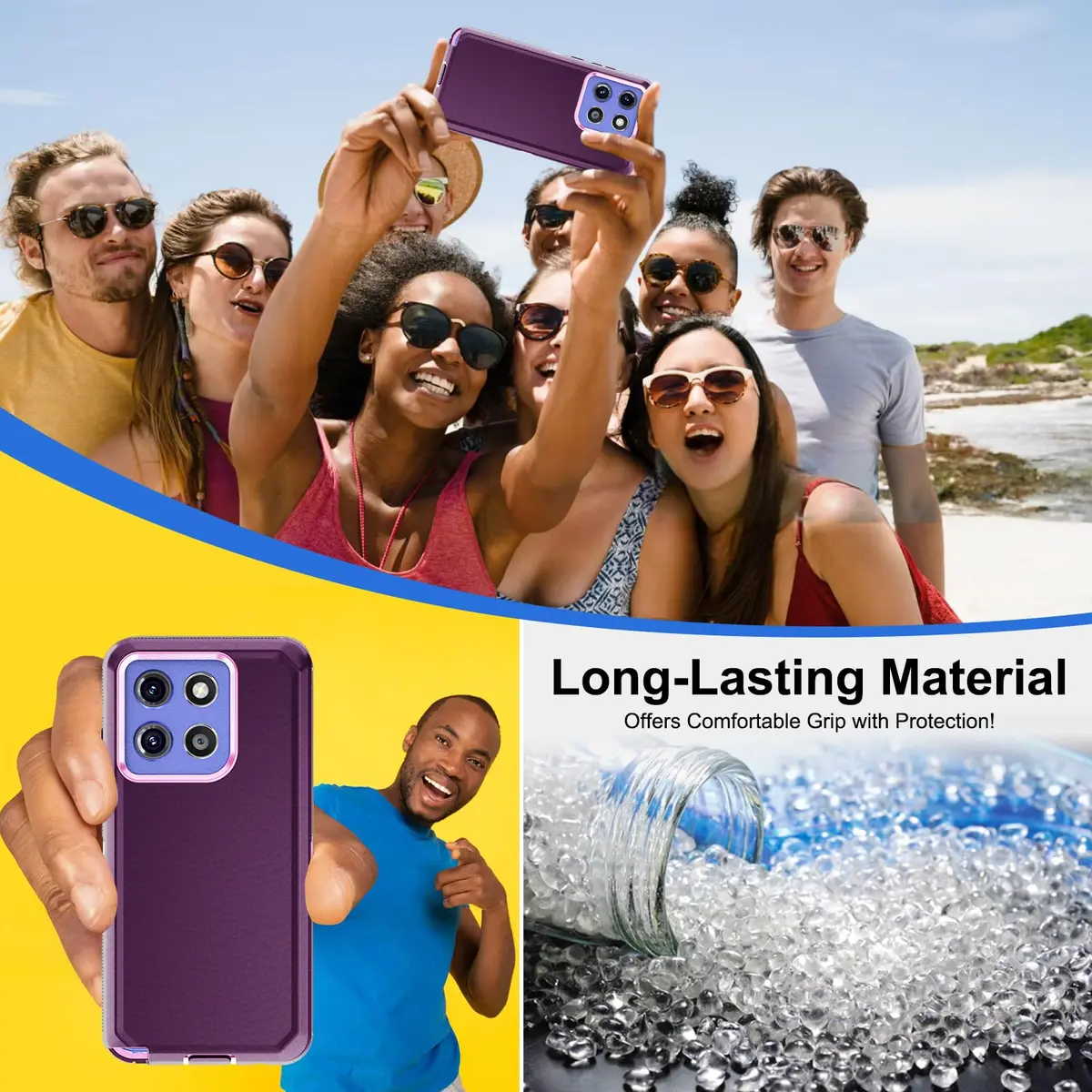 Jiunai Purple Heavy Duty Dual Layer Case for Moto G Stylus 2025/2026 (6.7-inch Display) | Shockproof Port Cover Rugged Phone Case - view 7