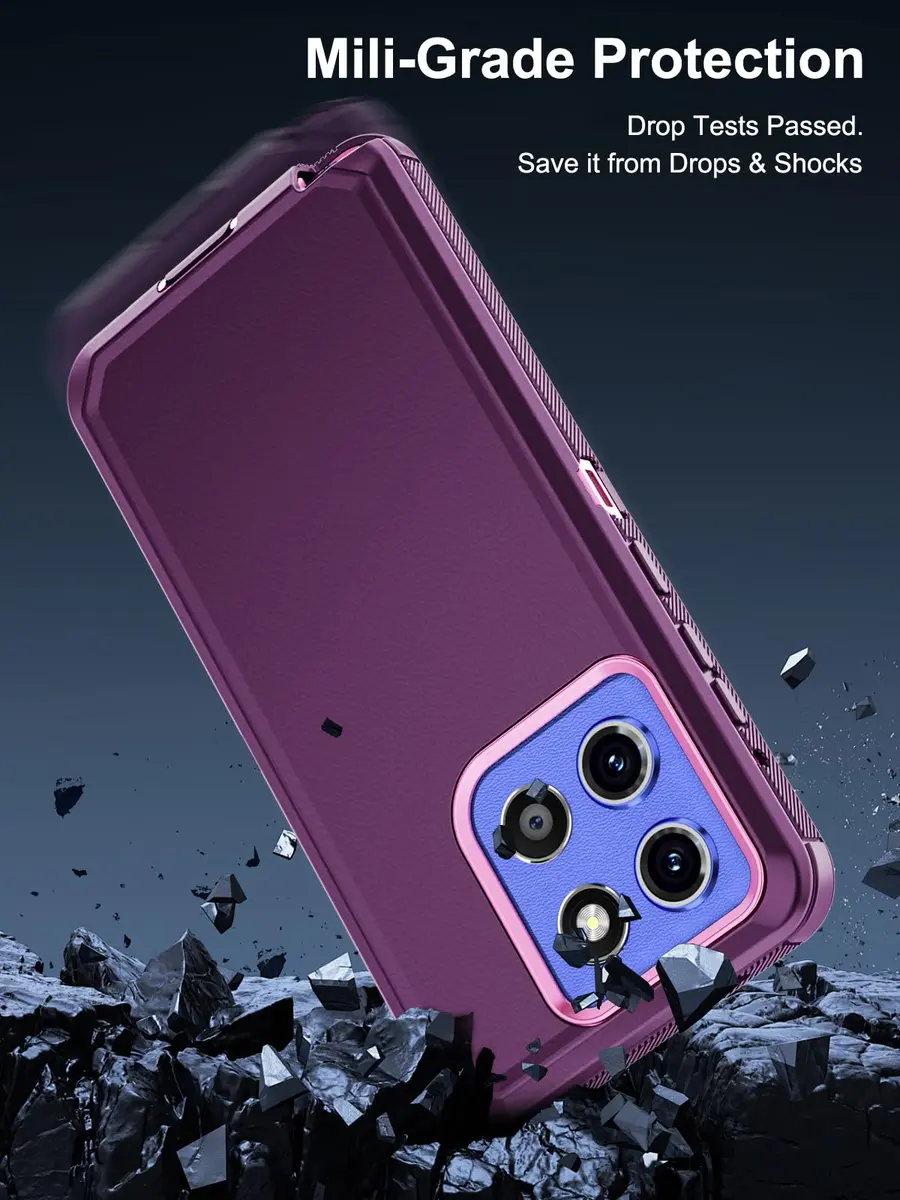 Jiunai Purple Heavy Duty Dual Layer Case for Moto G Stylus 2025/2026 (6.7-inch Display) | Shockproof Port Cover Rugged Phone Case - view 3