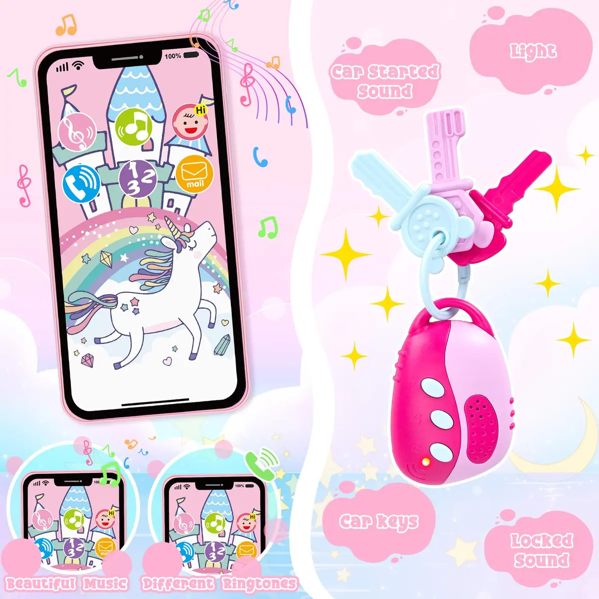 KUBUSFLY Play Purse 35PCS with Camera Makeup for Girls 3-12 | Princess Pretend Play Set - view 4