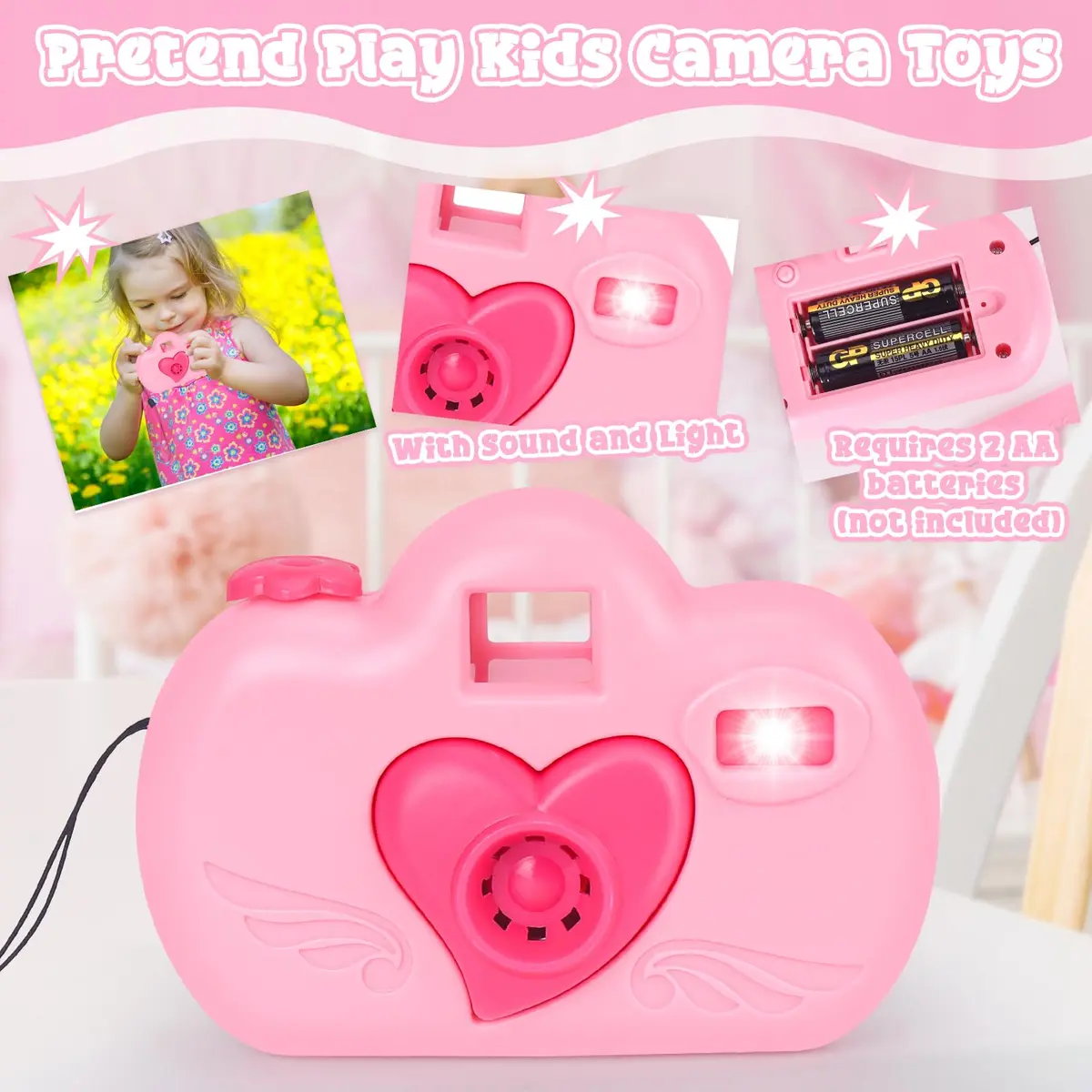 KUBUSFLY Play Purse 35PCS with Camera Makeup for Girls 3-12 | Princess Pretend Play Set - view 3