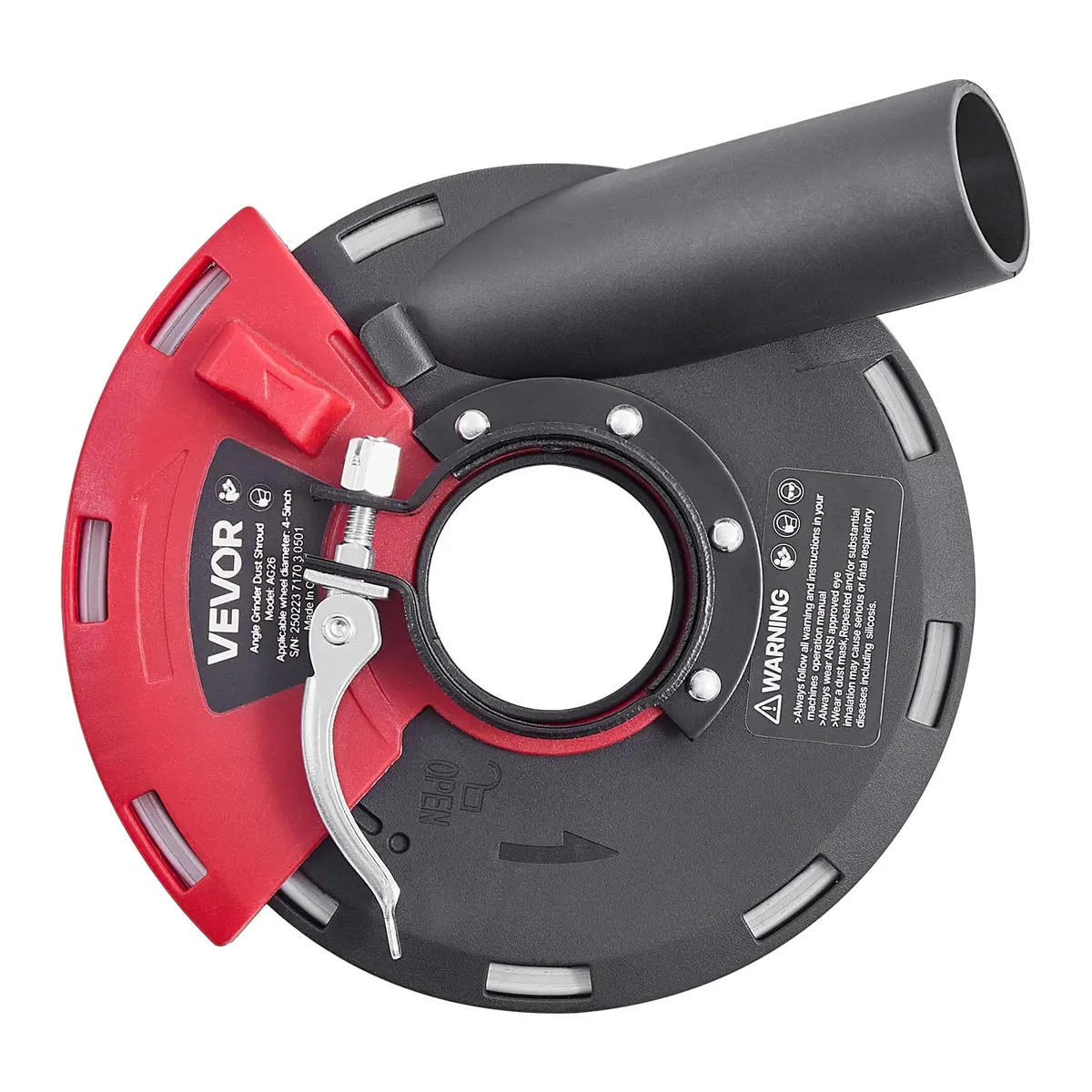 VEVOR Angle Grinder Dust Shroud with 5-inch Diamond Wheel & Vacuum Adapter | 1.02 kg (2.25 lb) - view 9