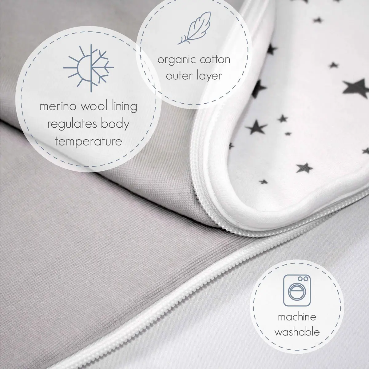 Woolino Toddler Sleeping Sack, 4 Season, Merino Wool & Organic Cotton | Universal Size for 2-4 Years - view 7