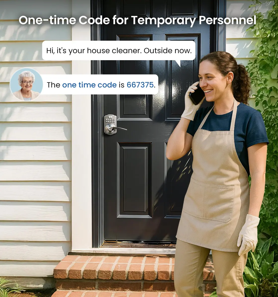 Veise KS04 Keypad Door Lock with Zinc Alloy Handle, Satin Nickel, 1.5 kg (3.06 lb) | Keyless Entry for Front Doors, Apartments, Offices - view 8