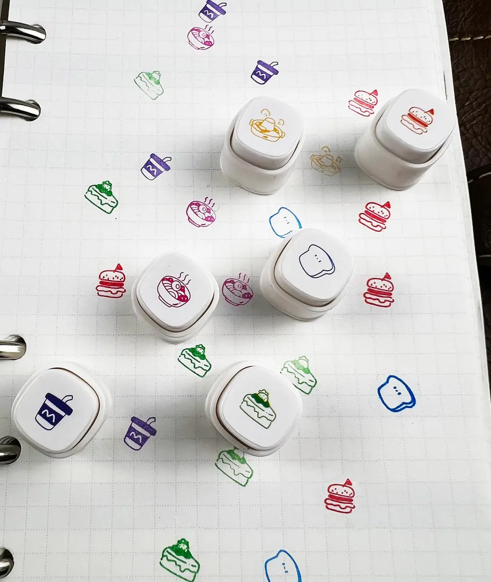 ZMLSED 6-in-1 Self-Inking Planner Stamp Set - 10mm Icons | Portable Multi Stamps for Bullet Journaling, Scrapbooking, Travel, Daily Planning (6 Themes, Quick-Dry Ink) - view 3