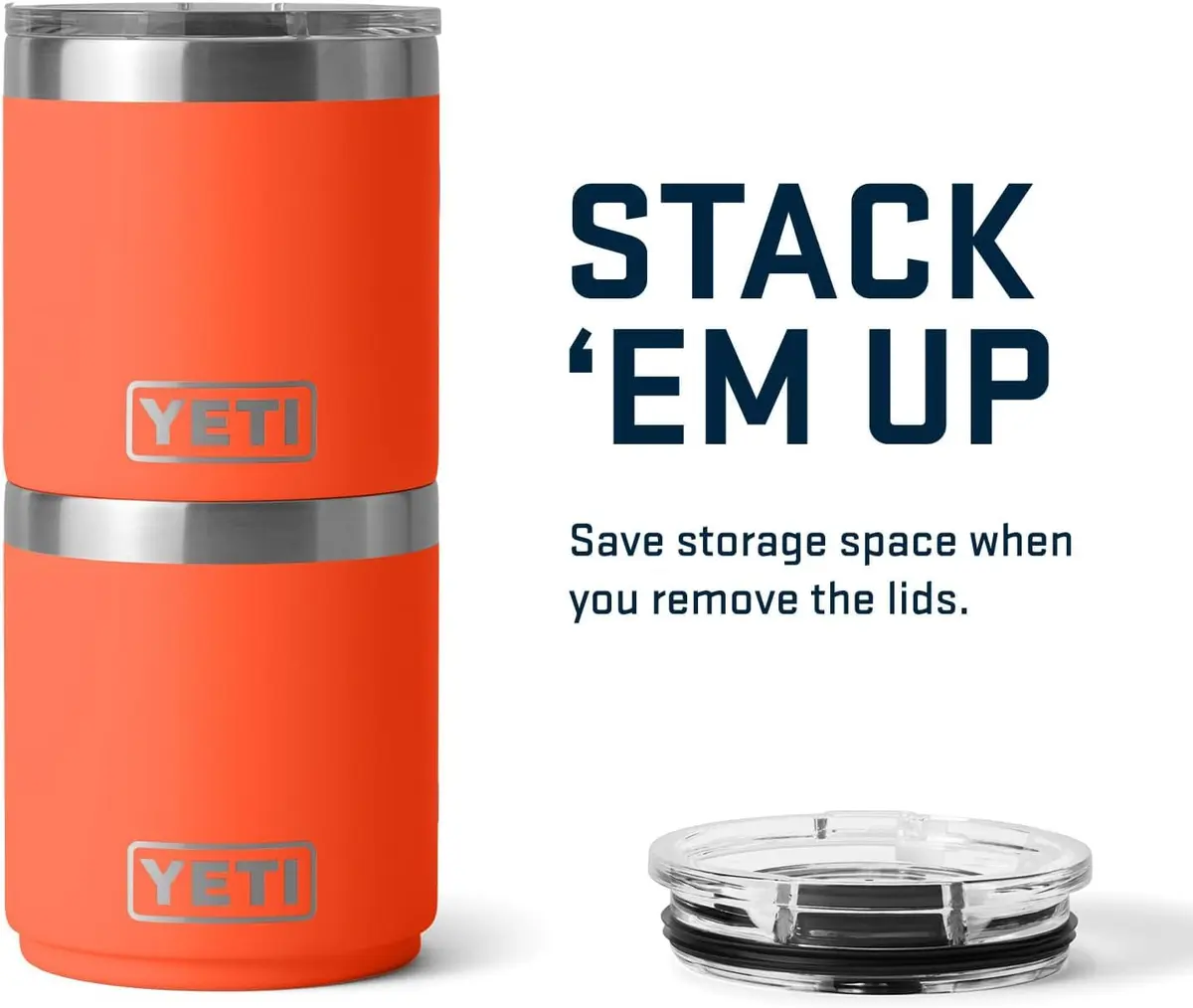 YETI Rambler 10 oz Stackable Lowball 2.0 Vacuum Insulated Stainless Steel Papaya - view 8