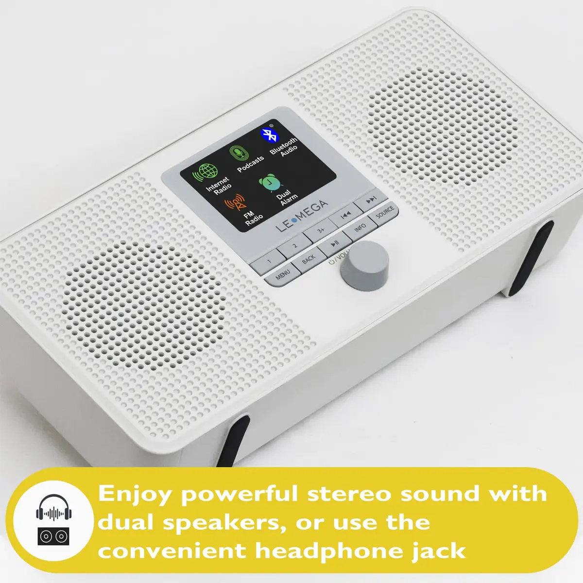 LEMEGA IR4S Internet Radio, Bluetooth, FM, Podcasts, Spotify, Portable Stone Grey | 30,000+ Stations - view 5