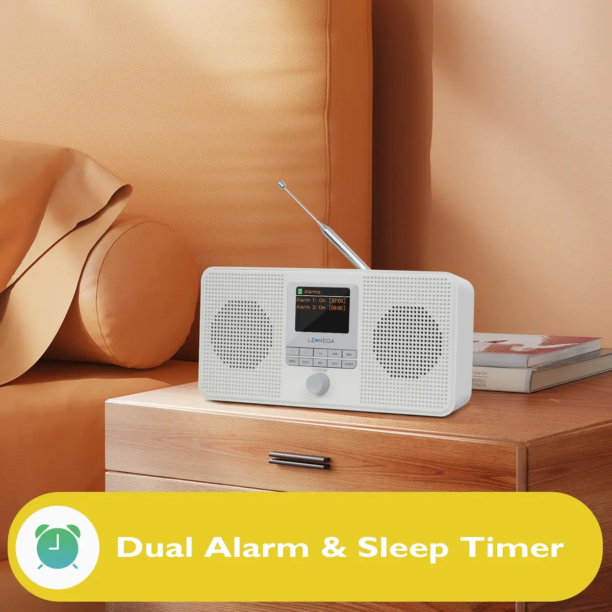 LEMEGA IR4S Internet Radio, Bluetooth, FM, Podcasts, Spotify, Portable Stone Grey | 30,000+ Stations - view 3