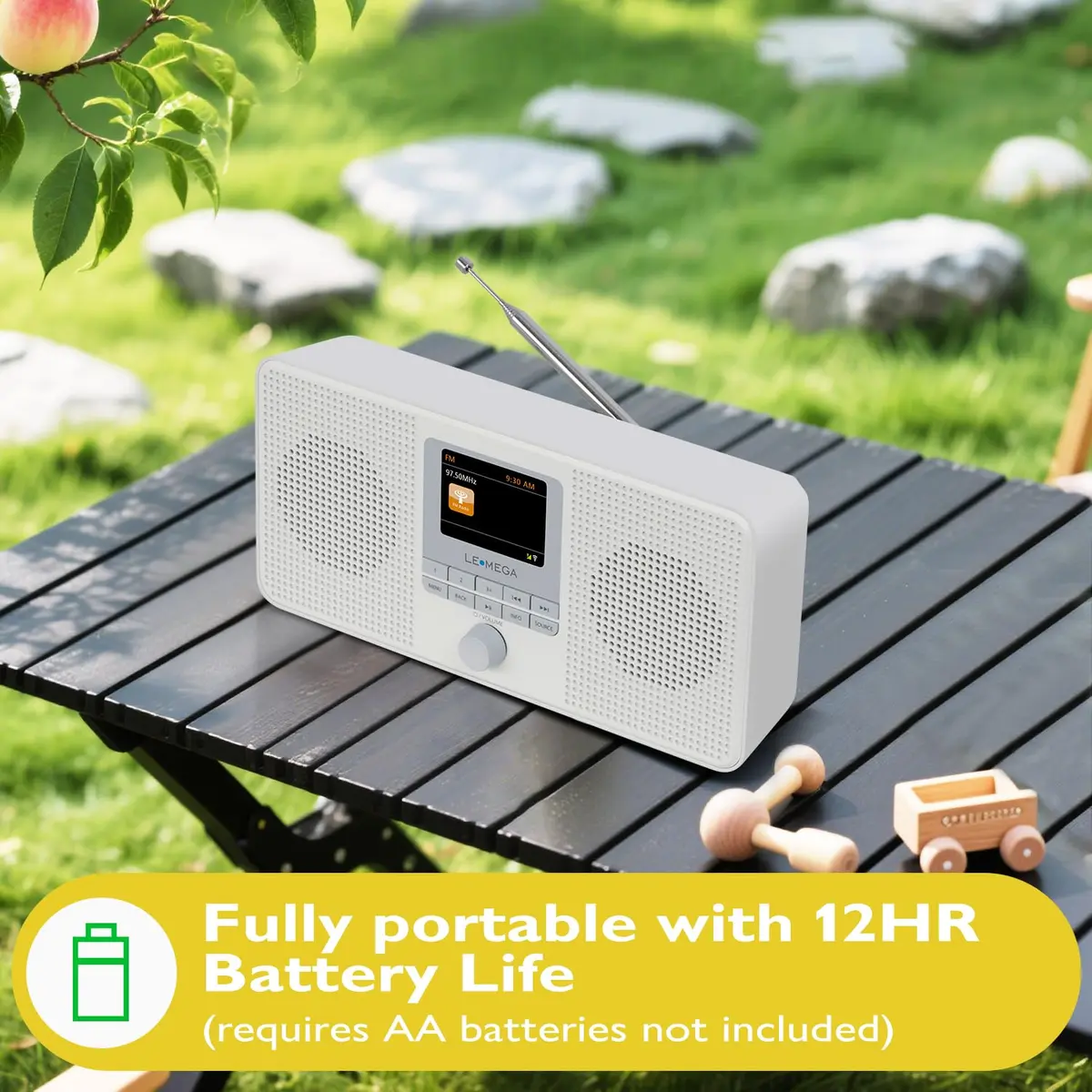 LEMEGA IR4S Internet Radio, Bluetooth, FM, Podcasts, Spotify, Portable Stone Grey | 30,000+ Stations - view 4
