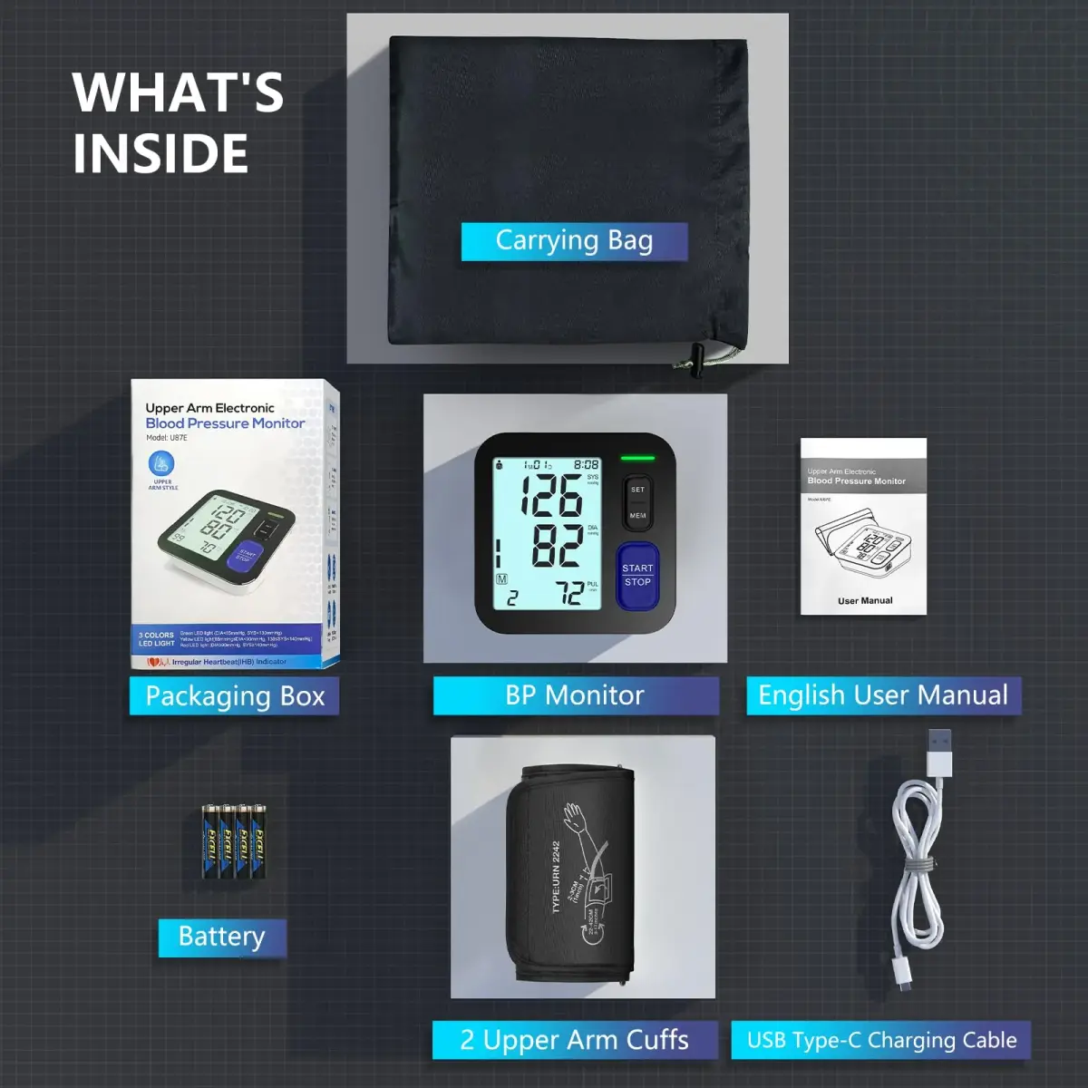AQESO Automatic Upper Arm Blood Pressure Monitor with Medium/Large Cuff (9"-17") | Clinically Accurate Readings - view 7