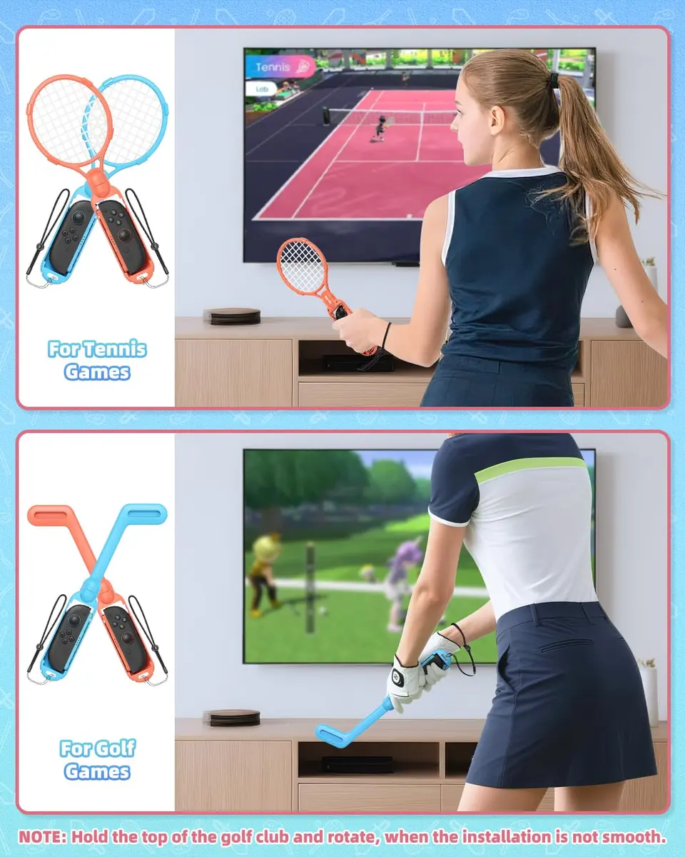 MENEEA Switch Sports Accessories Bundle with Organizer Station for Nintendo Switch 2/1/OLED | 2-Player Pack - view 5