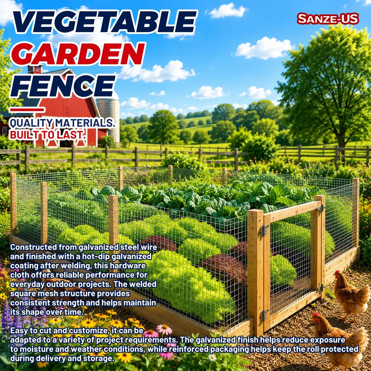 SANZEUS Hardware Cloth 1/2 Inch 24in x 50ft | Durable Galvanized Steel Mesh for Garden & Poultry - view 4