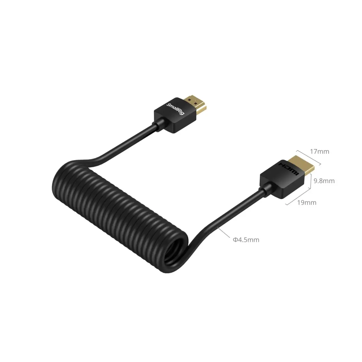 SMALLRIG Coiled HDMI Cable 2.0 (A to A) 1.2m (47.1in) | 4K@60Hz 18Gbps High Speed Data Transmission - view 7