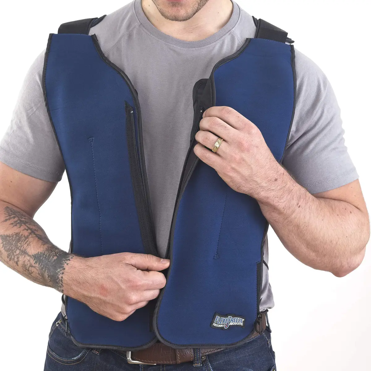 FlexiFreeze Personal Ice Vest – Cooling Vest for Hot Weather (Zipper Closure) (Vest + Extra Panel Bundle) - view 8