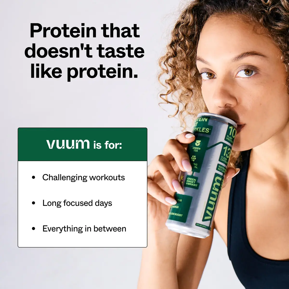 VUUM Sparkling Protein Drink, 12 Fl Oz (Pack of 12) | Watermelon Key Lime, Sugar-Free, 10g Plant Protein - view 3