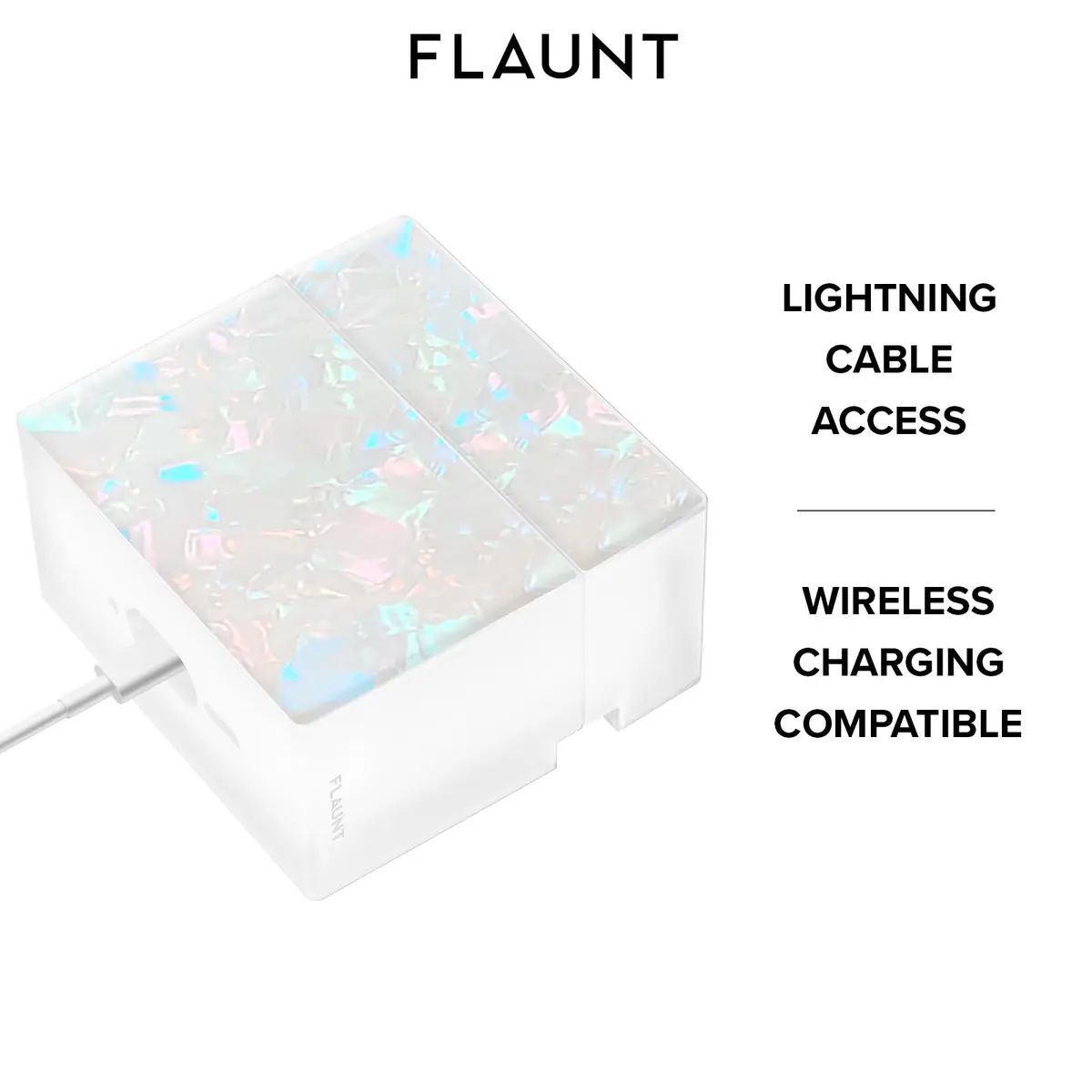 FLAUNT Square AirPods 5/4 Case - Opal Shell | Shockproof Wireless Charging Cover - view 5