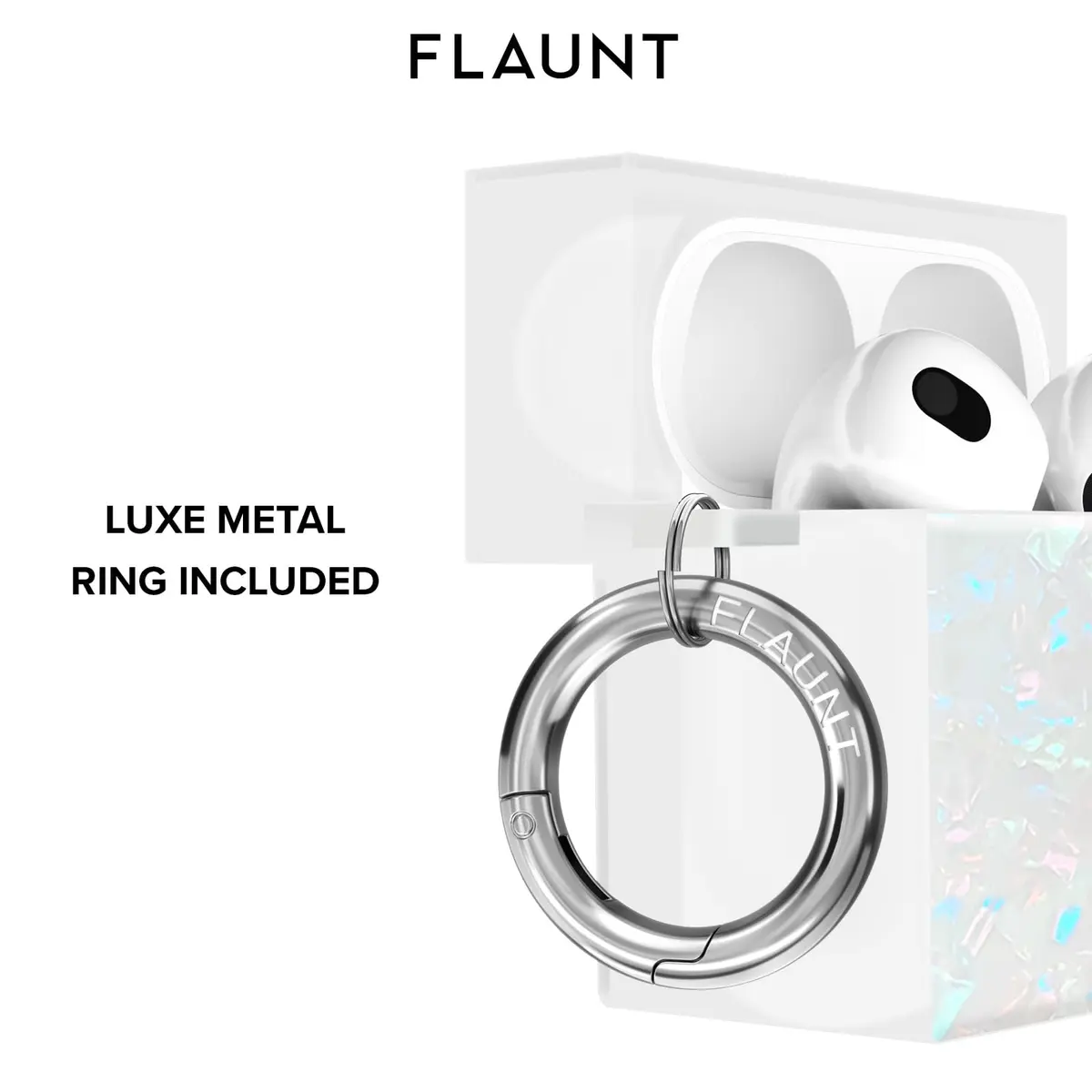 FLAUNT Square AirPods 5/4 Case - Opal Shell | Shockproof Wireless Charging Cover - view 6