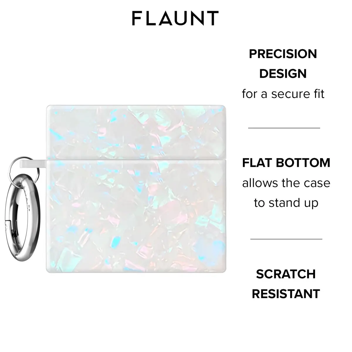 FLAUNT Square AirPods 5/4 Case - Opal Shell | Shockproof Wireless Charging Cover - view 3