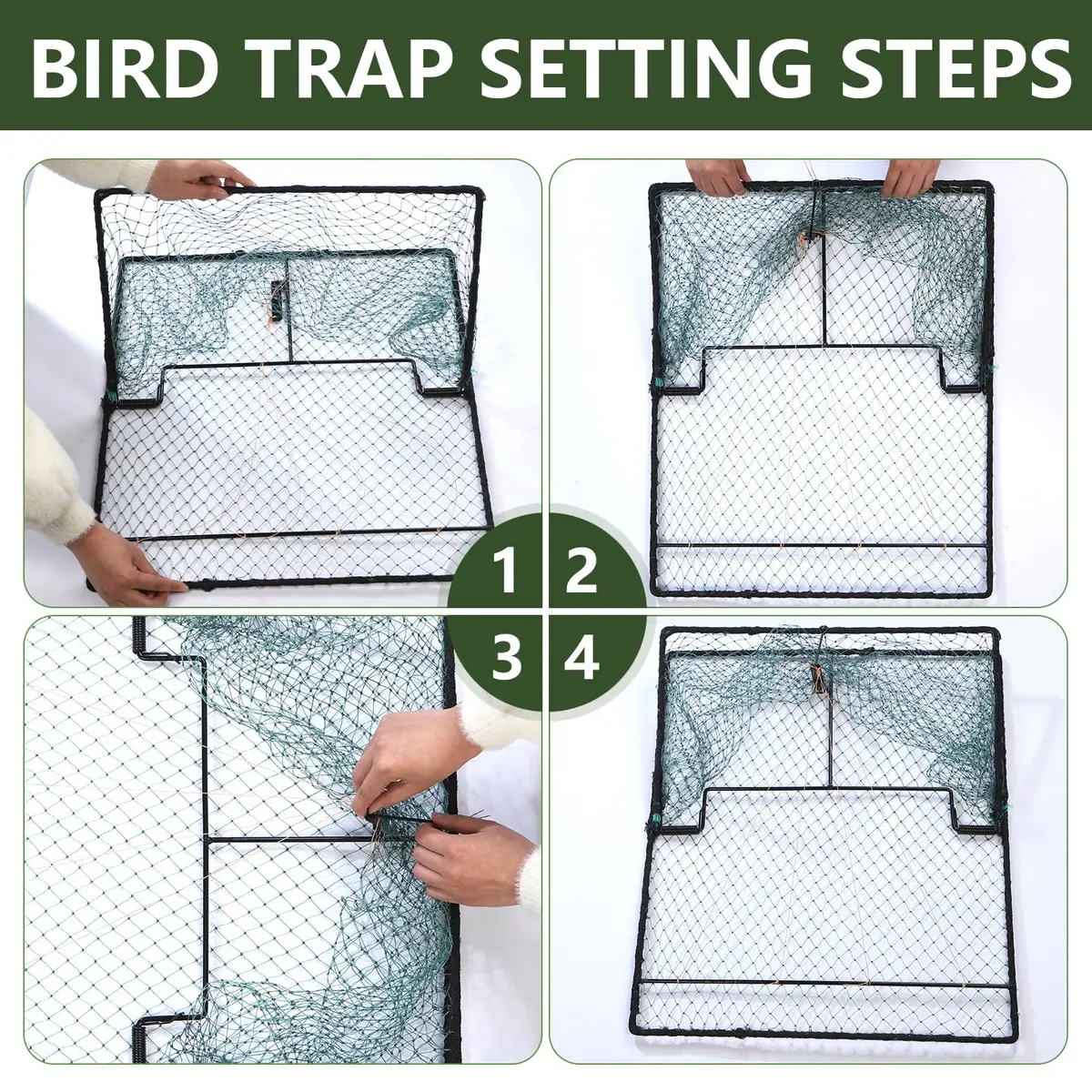WillMesh Humane Pigeon Trap, Bird Trap for Quail, Turkey 50cm x 60cm | Live Catch & Easy Release - view 6