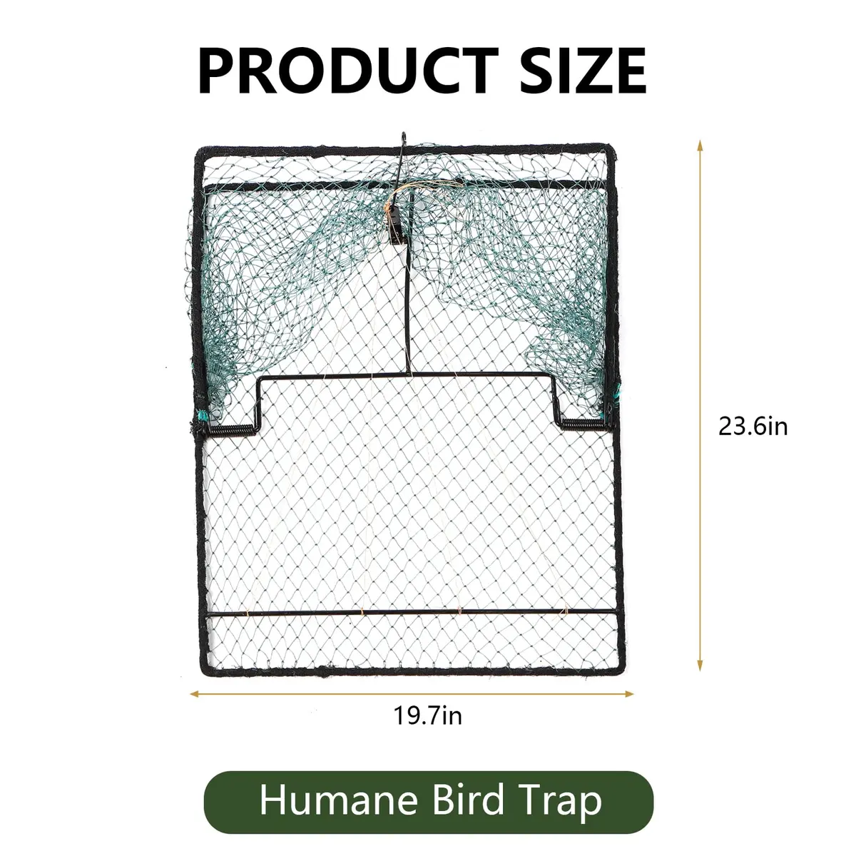 WillMesh Humane Pigeon Trap, Bird Trap for Quail, Turkey 50cm x 60cm | Live Catch & Easy Release - view 2