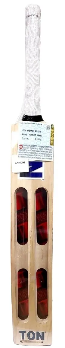 T TABAKH Dhoni TON Thala Players Kashmir Willow Leather Bat Short Handle | Genuine Cricket Equipment - view 2
