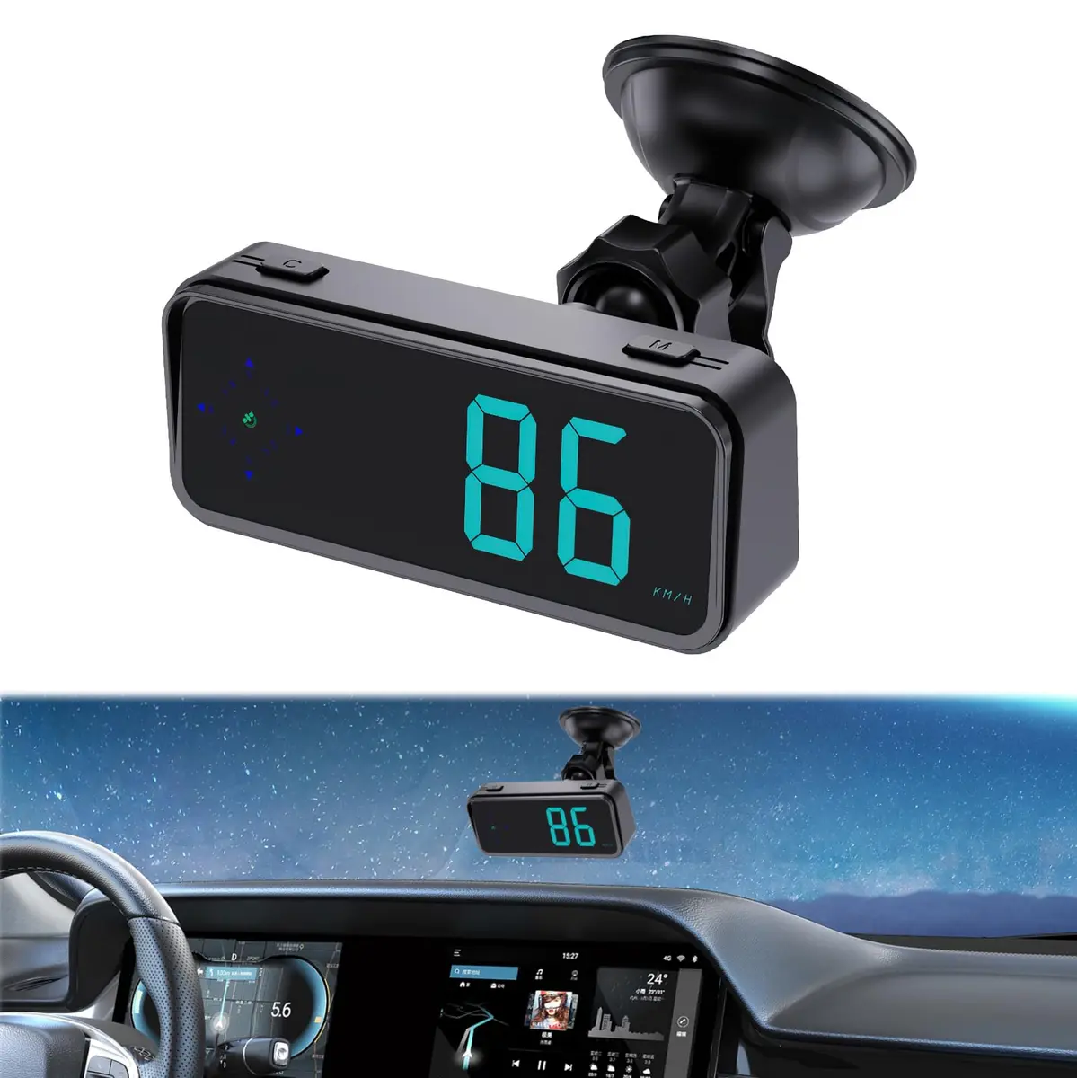 GUGUMO GPS Digital Speedometer for Car MPH | Universal HUD Speed Meter with LED Large Font - view 7