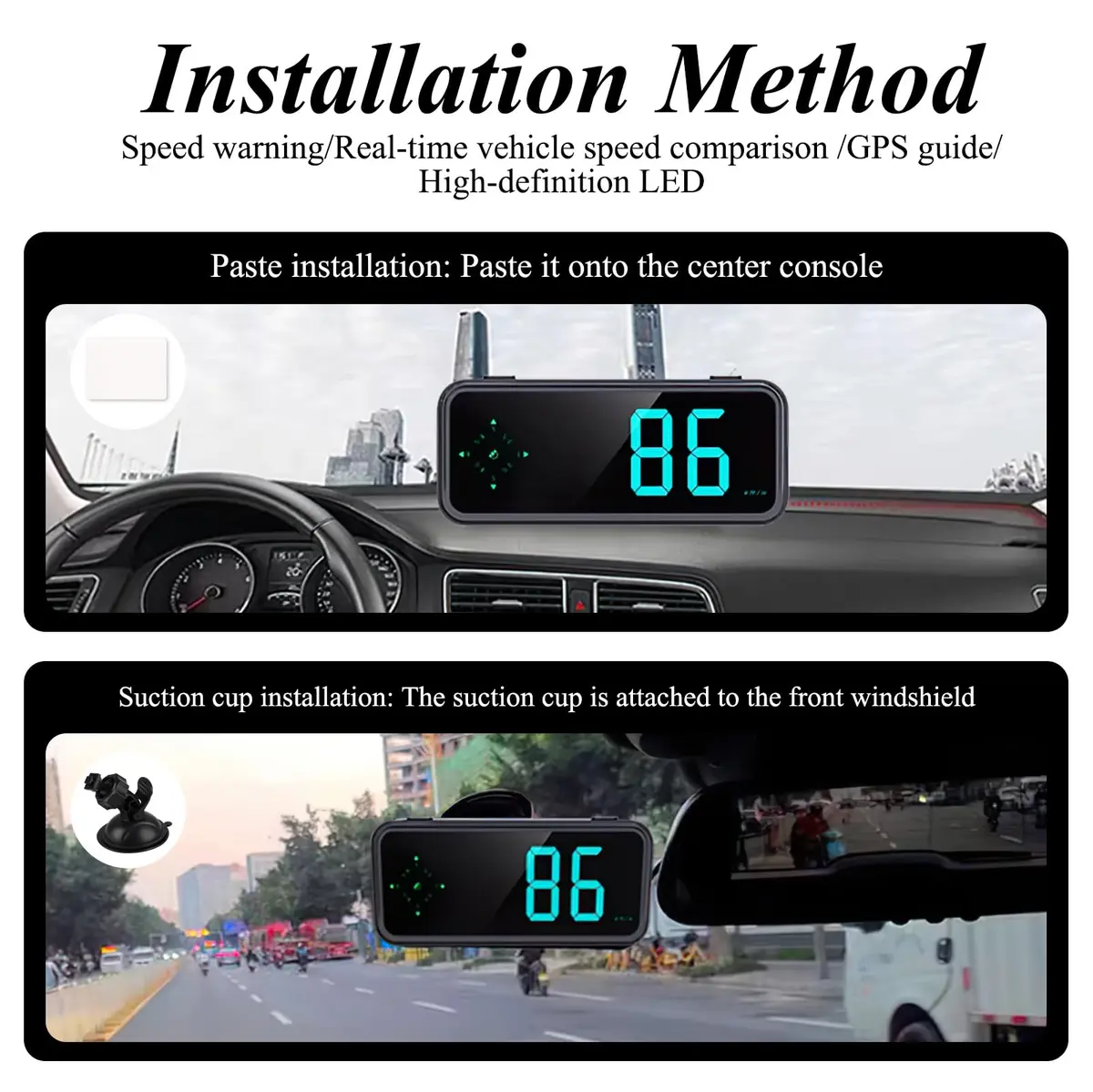GUGUMO GPS Digital Speedometer for Car MPH | Universal HUD Speed Meter with LED Large Font - view 2