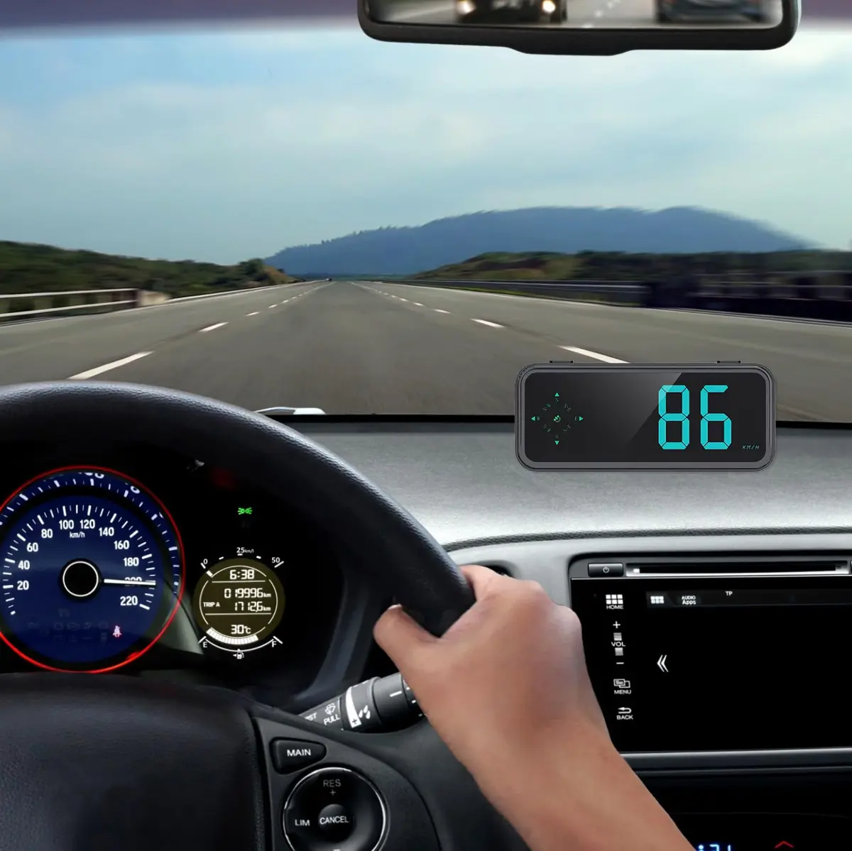 GUGUMO GPS Digital Speedometer for Car MPH | Universal HUD Speed Meter with LED Large Font - view 3
