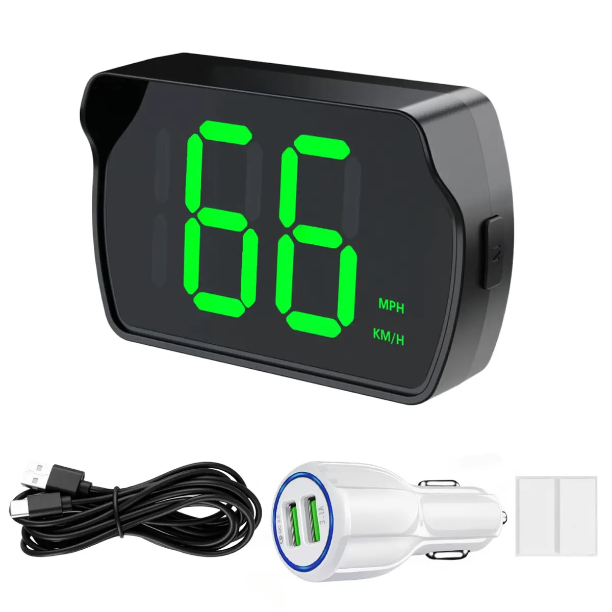 GUGUMO GPS Digital Speedometer for Car MPH | Universal HUD Speed Meter with LED Large Font & USB Cable - main product image