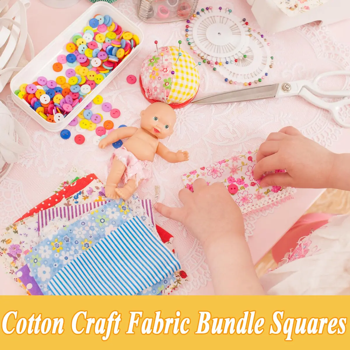 Ysanciuu 150 Pcs Cotton Craft Fabric Bundle Squares | Multicolored 4x4 Inch Pre-Cut Quilt Squares - view 5