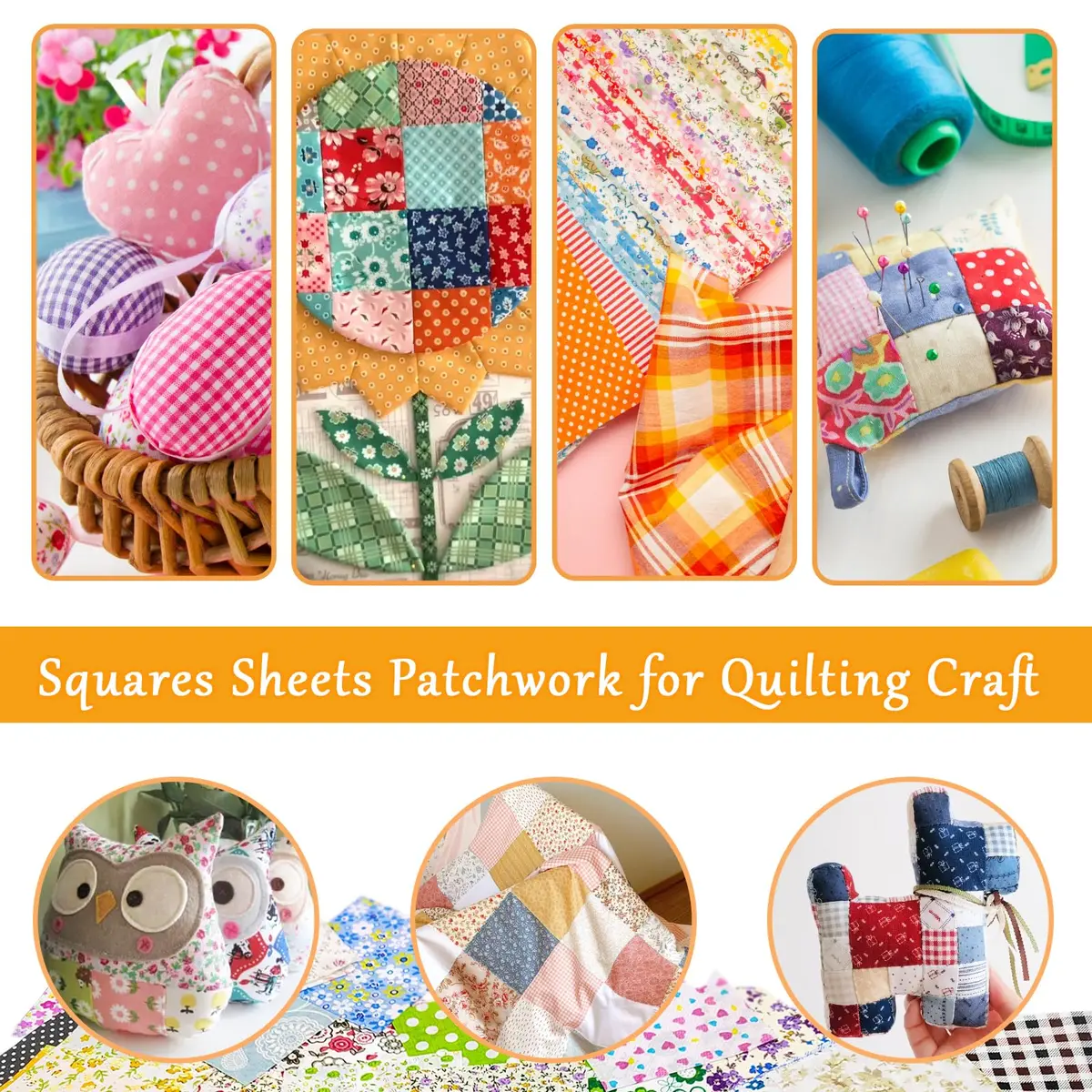 Ysanciuu 150 Pcs Cotton Craft Fabric Bundle Squares | Multicolored 4x4 Inch Pre-Cut Quilt Squares - view 7